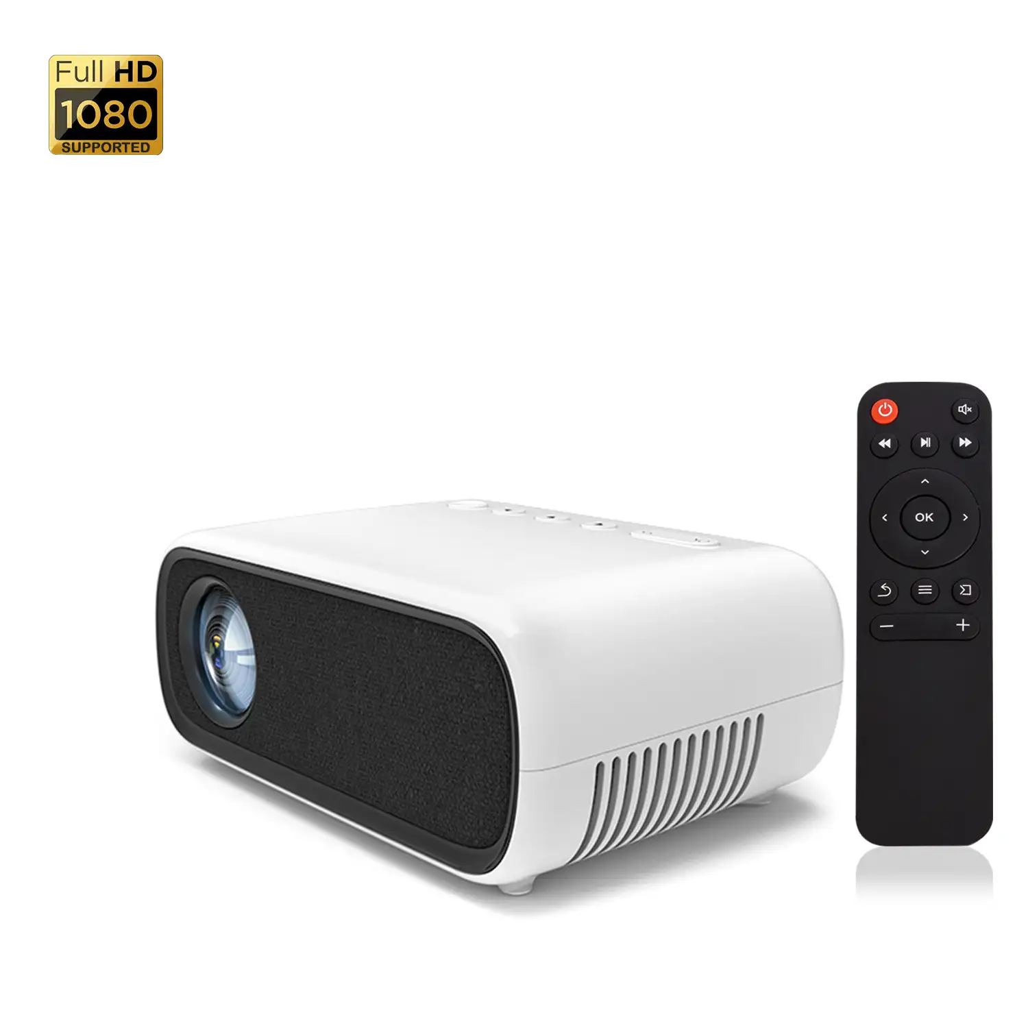 Video proyector LED T500 Wifi, con Airplay y Miracast. Soporta Full HD1080,  30 a 170 pulgadas, altavoz y mando.