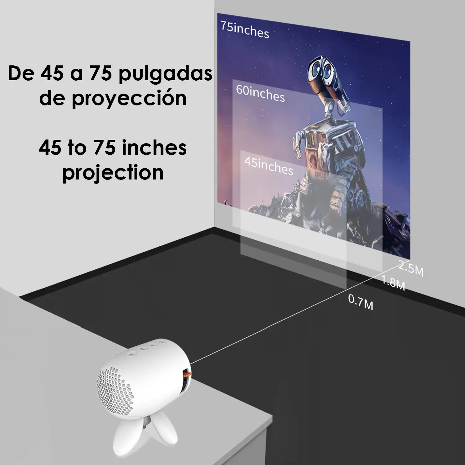 Mini video proyector YG220 LED, con trípode y mando a distancia. Soporta resolución HD1080.