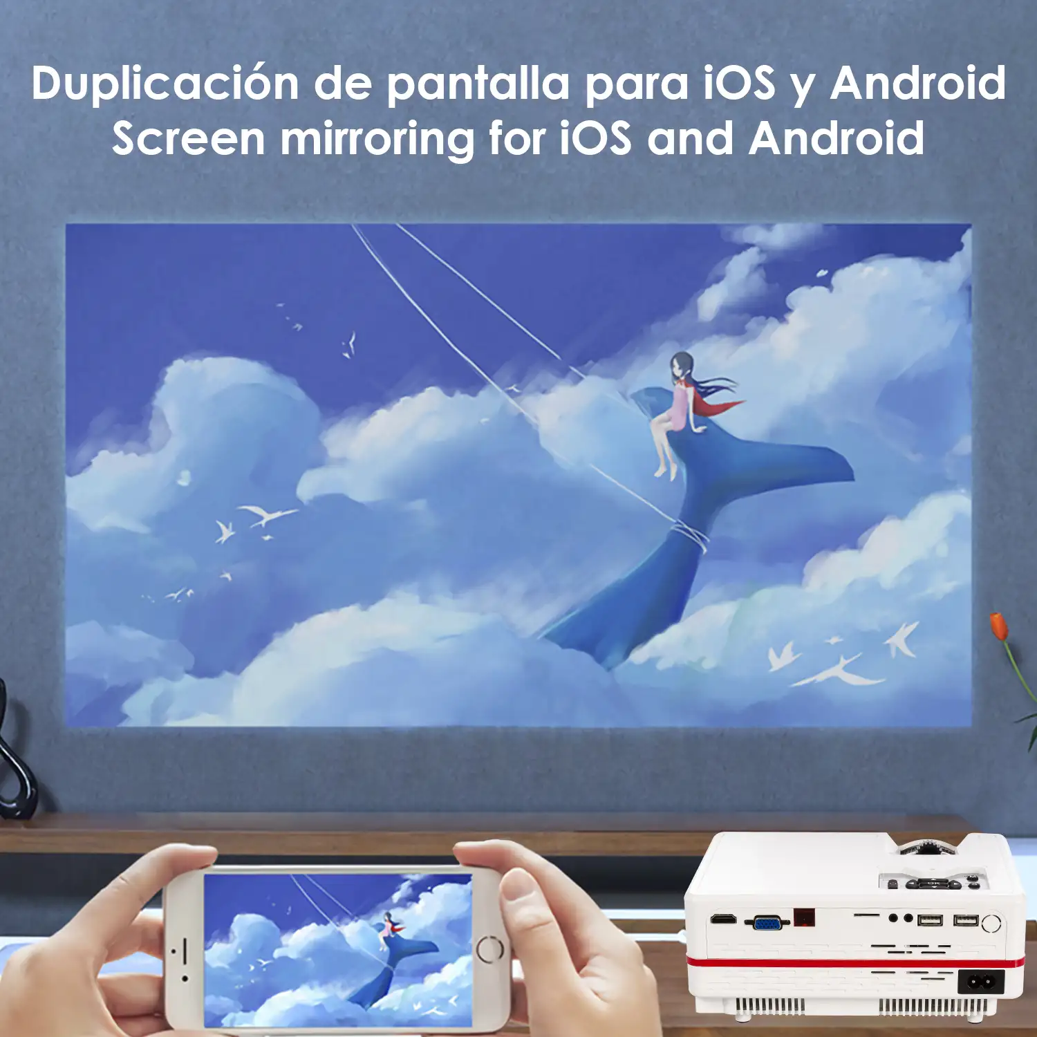 Video proyector LED con sistema operativo Android. Hasta 150