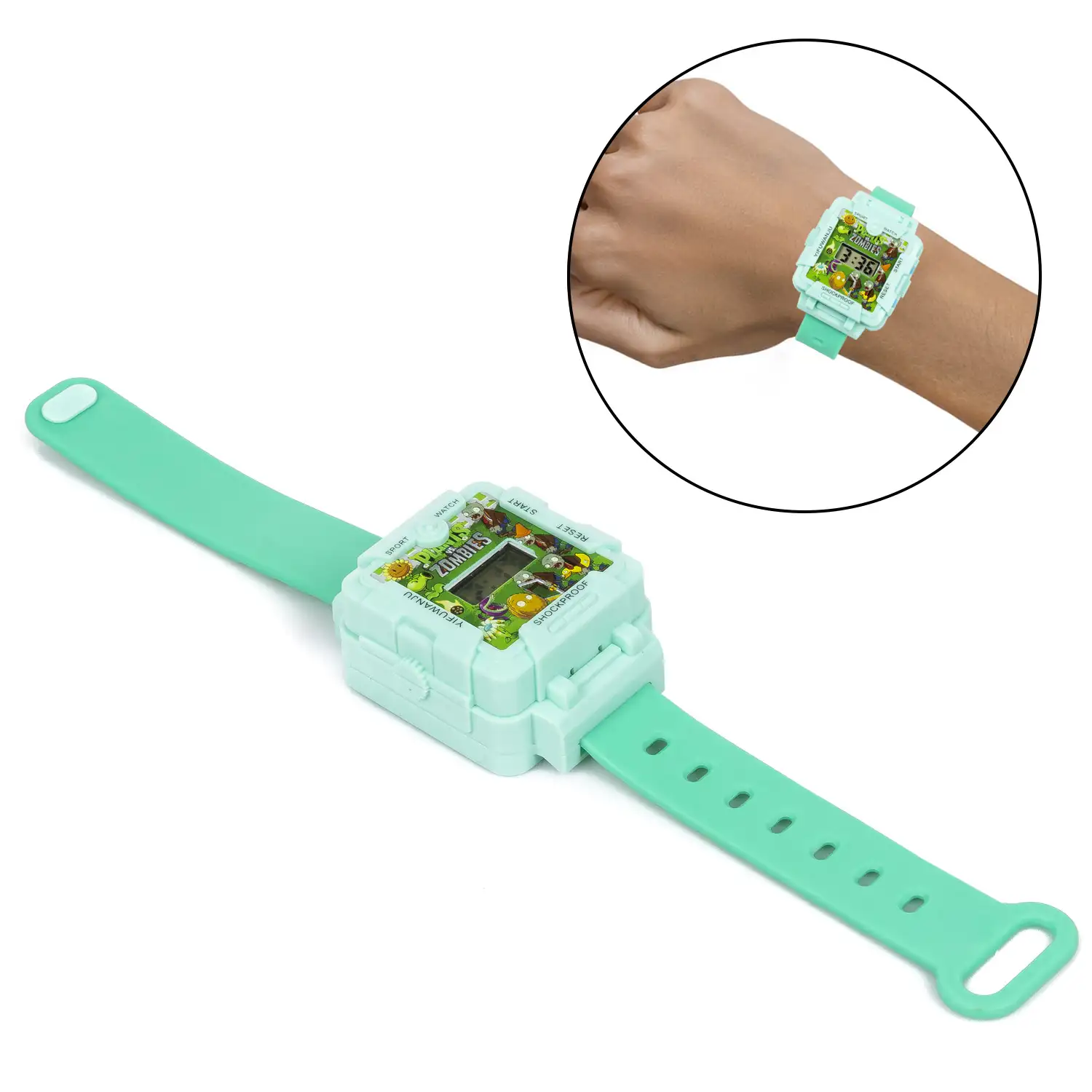 Reloj consola con 23 juegos en 2D. Varios tipos de juegos clásicos como Tetris, pong, naves, etc.