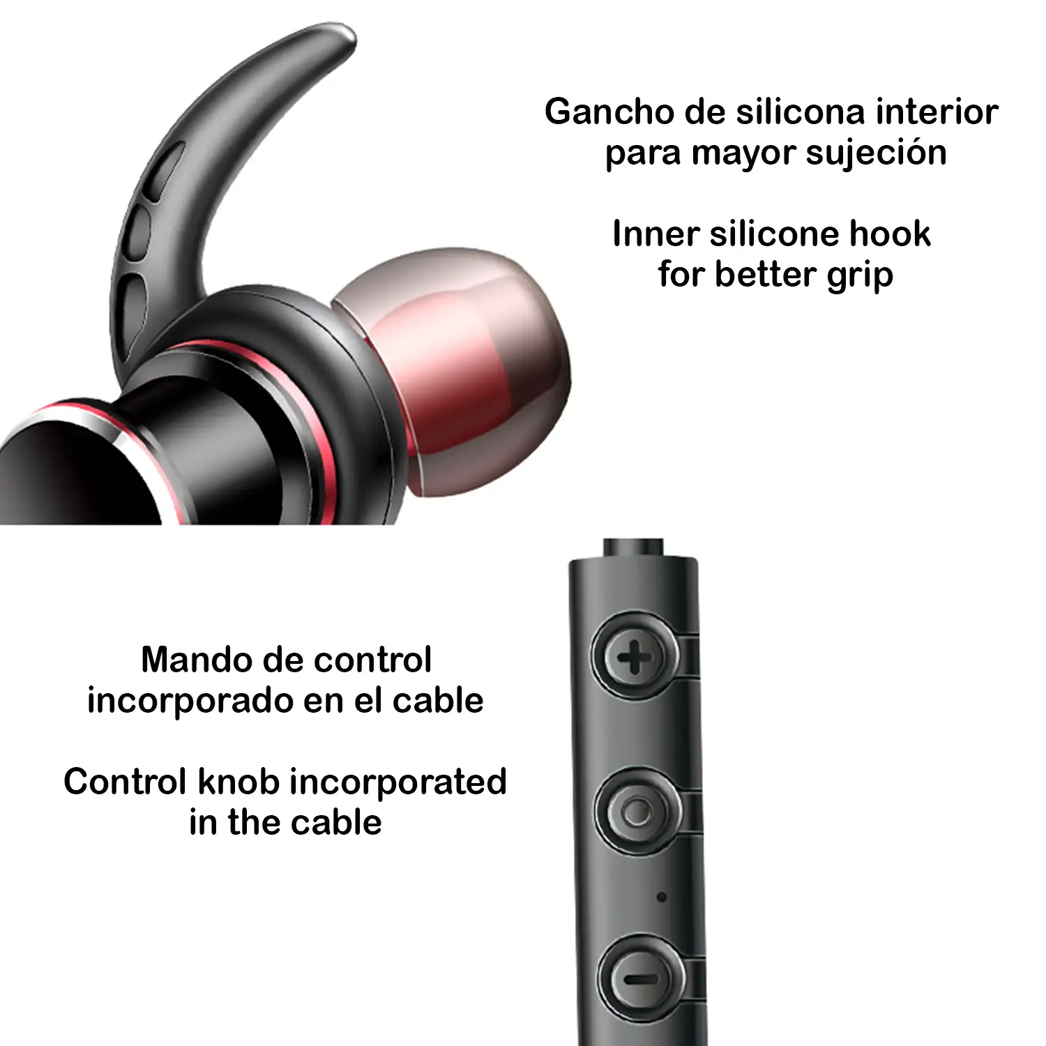 Auriculares deportivos Bluetooth 4.1 AK5 magnéticos. Batería de