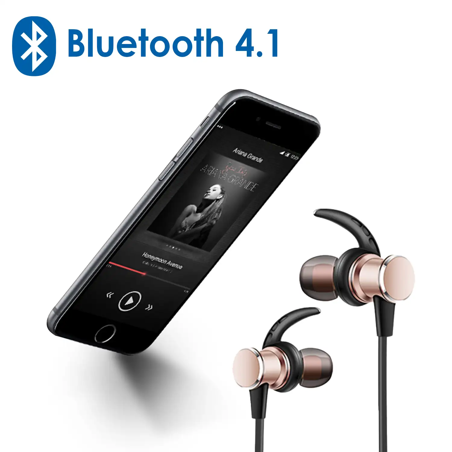 Auriculares deportivos Bluetooth 4.1 KDK09 magnéticos metálicos. Apagado  inteligente.