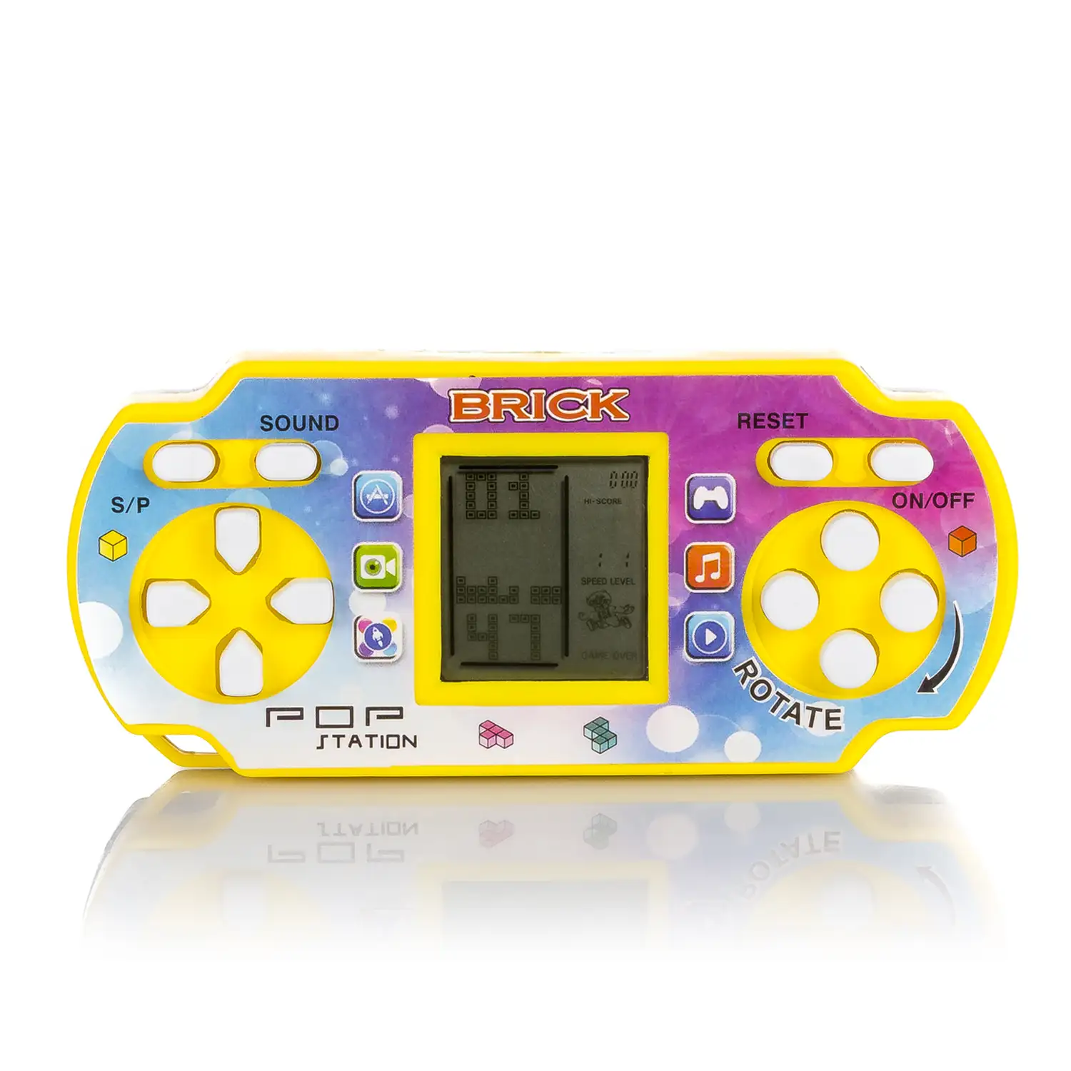 Pop Station, mini consola portátil con 23 juegos clásicos Brick Game.