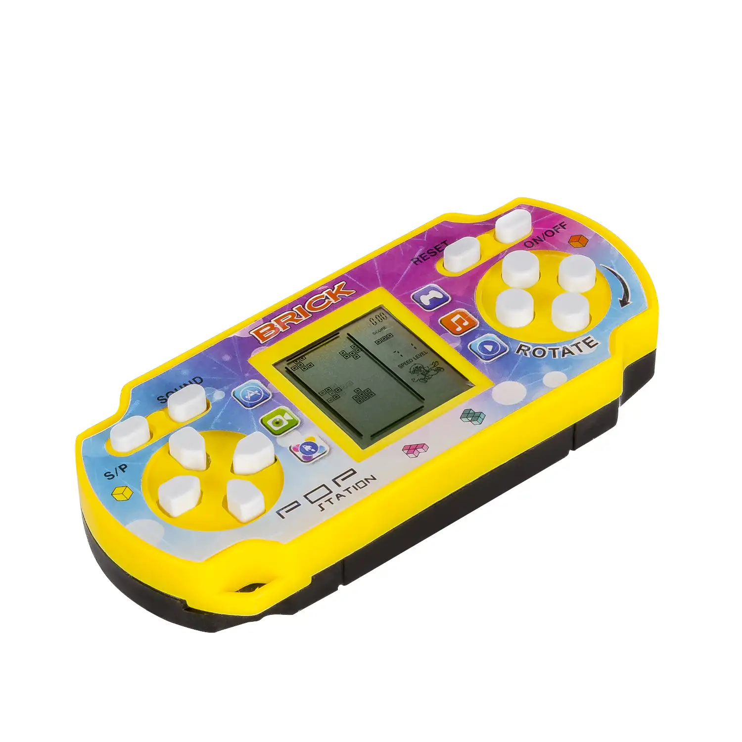 Pop Station, mini consola portátil con 23 juegos clásicos Brick Game.