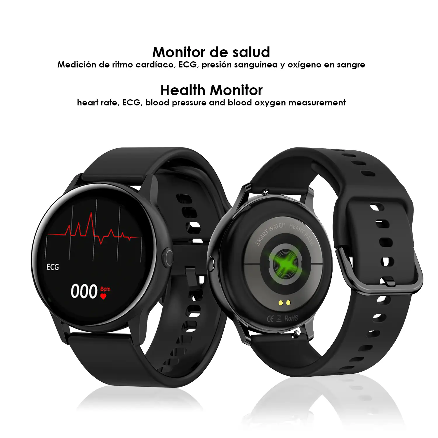 Smartwatch DT88 PRO con monitor cardiaco, ECG,  tensión y O2 en sangre. 9 modos deportivos.