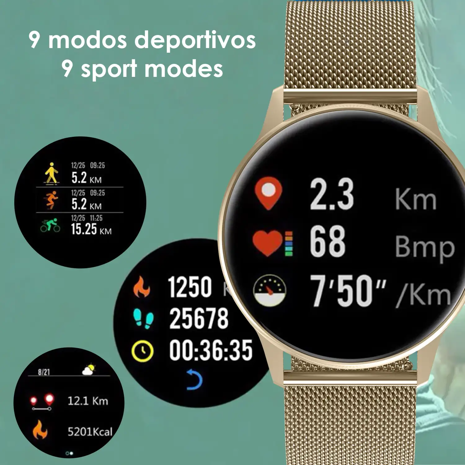 Smartwatch DT88 PRO pulsera de acero inoxidable. Con monitor cardiaco, ECG,  tensión y O2 en sangre. 9 modos deportivos.