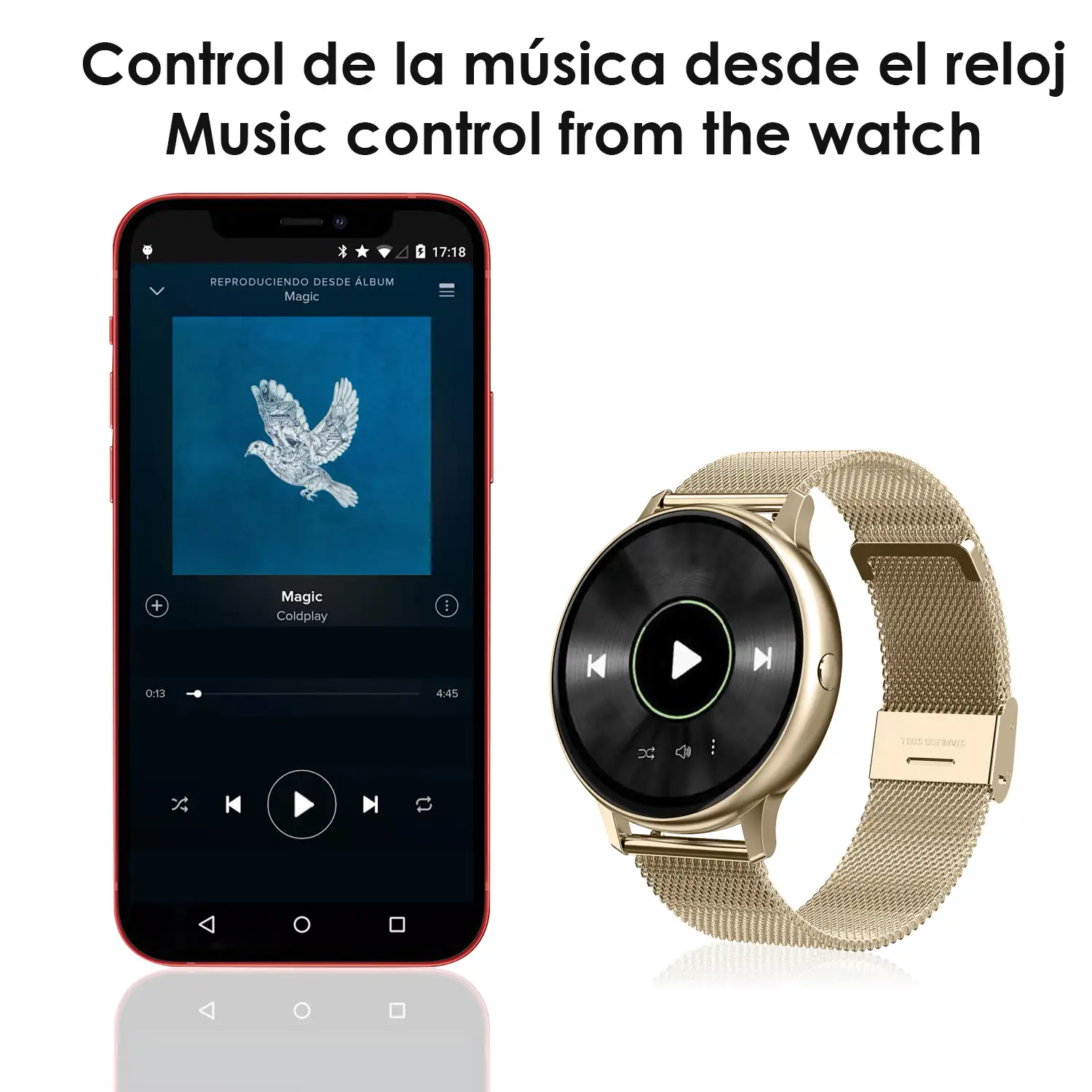 Smartwatch DT88 PRO pulsera de acero inoxidable. Con monitor cardiaco, ECG,  tensión y O2 en sangre. 9 modos deportivos.