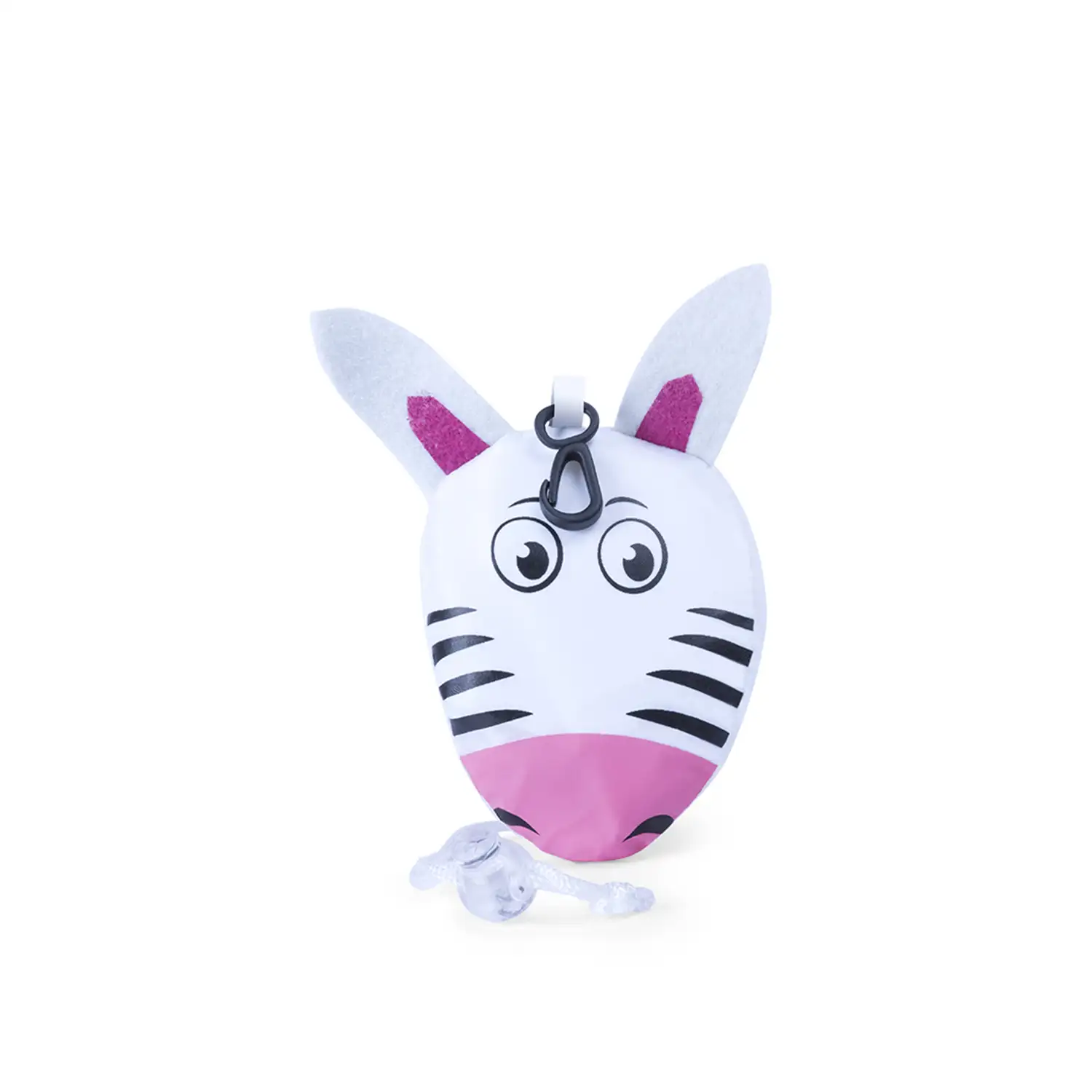 Mochila de cuerdas Kissa plegable para niño, en poliéster 190T. Plegado de pequeño tamaño en forma de cebra.