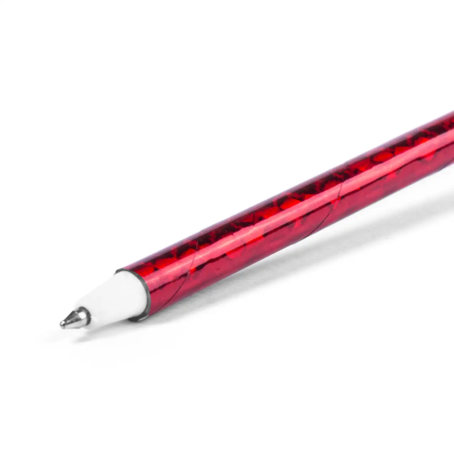 Bolígrafo Crisant con forma de rosa y capucha a juego. Con tinta azul.