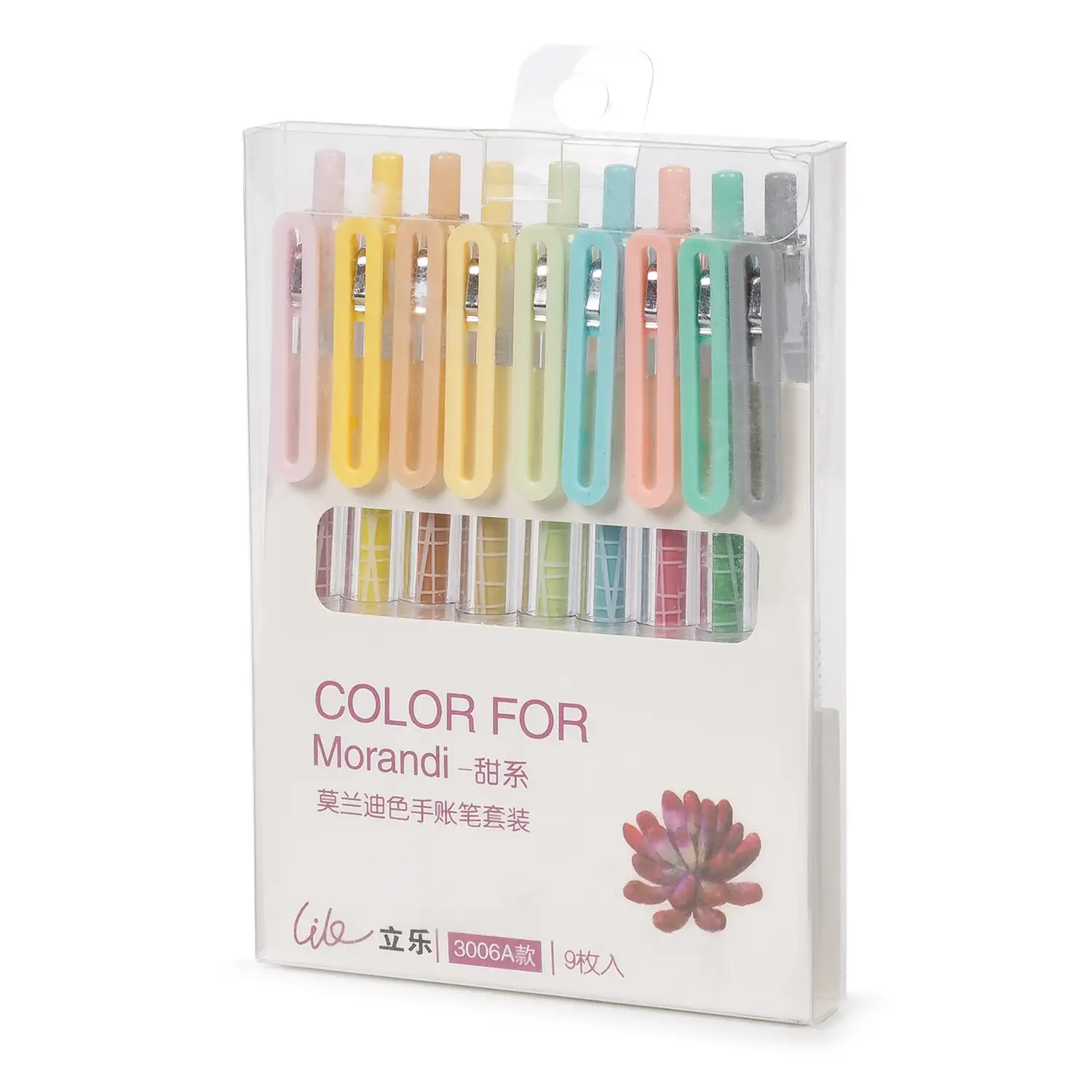 Set de 9 bolígrafos de gel en varios colores.