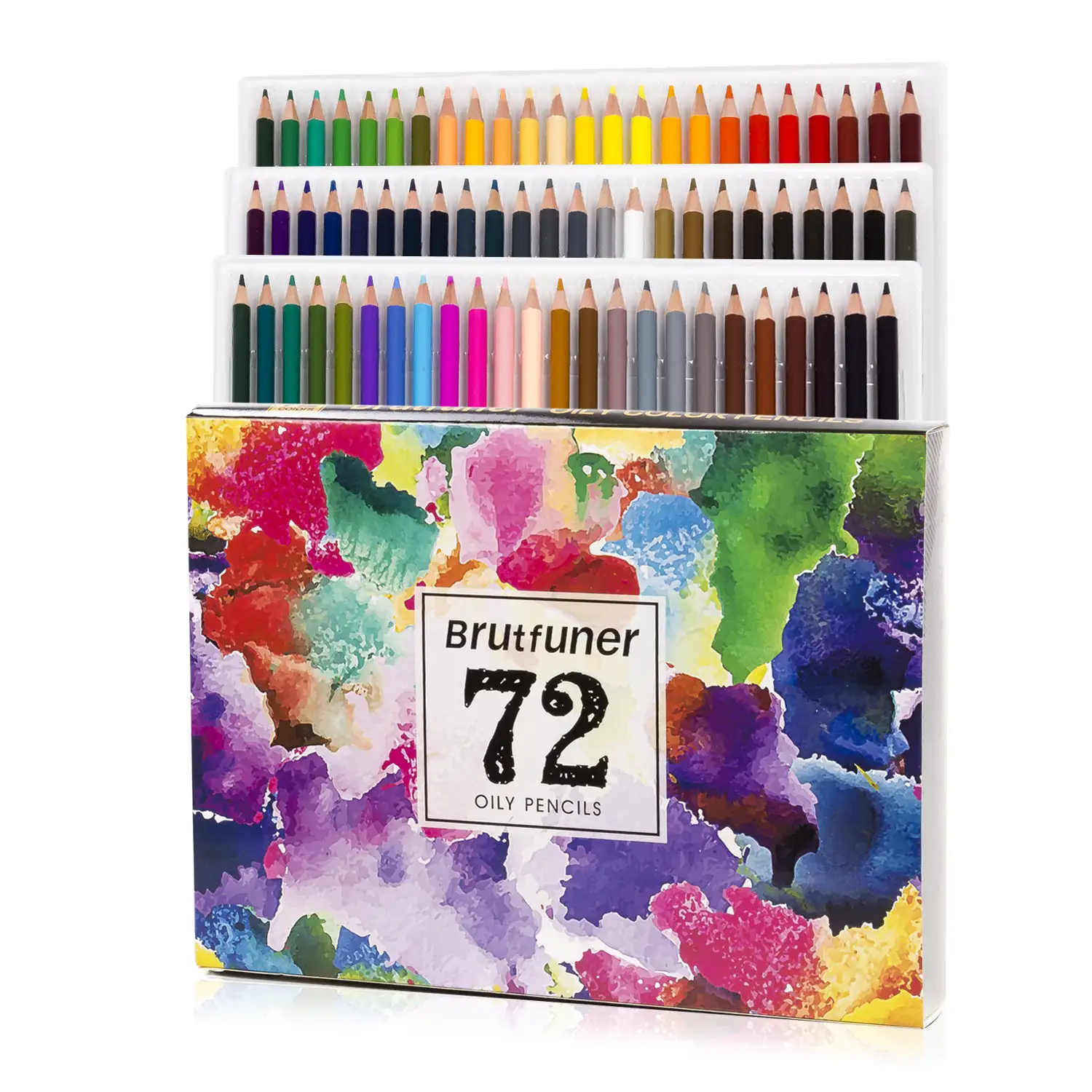 Set de 72 lápices de colores con base de aceite.
