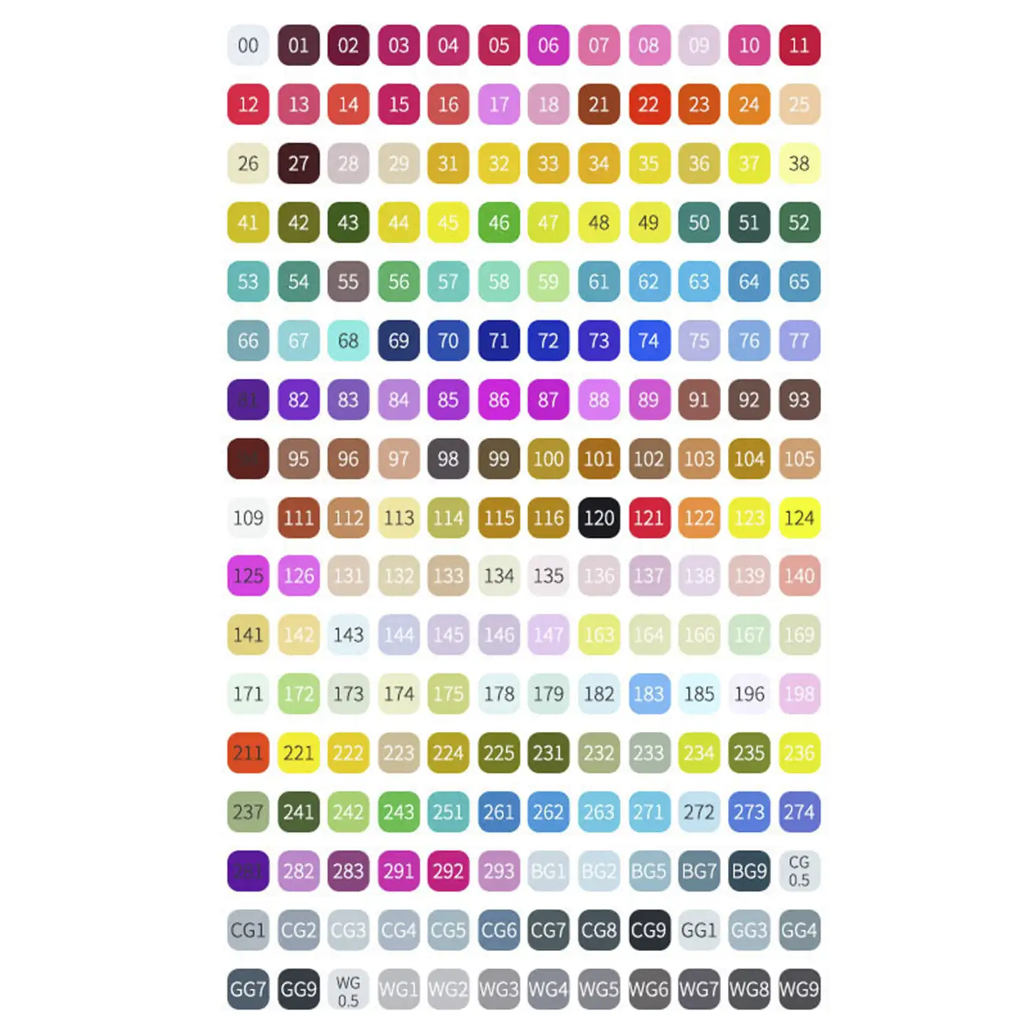 Set de 204 rotuladores en colores variados. Doble punta: fina y ancha en el mismo rotulador.