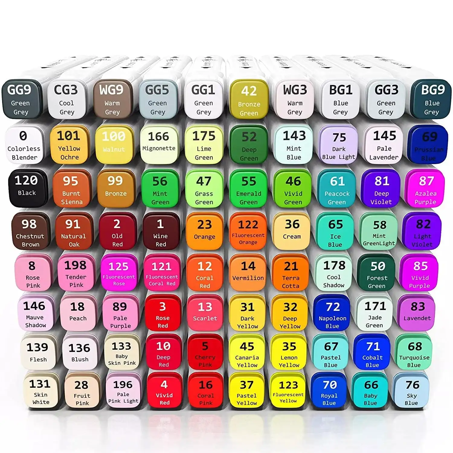 Set de 80 rotuladores en colores variados. Doble punta: fina y ancha en el mismo rotulador.