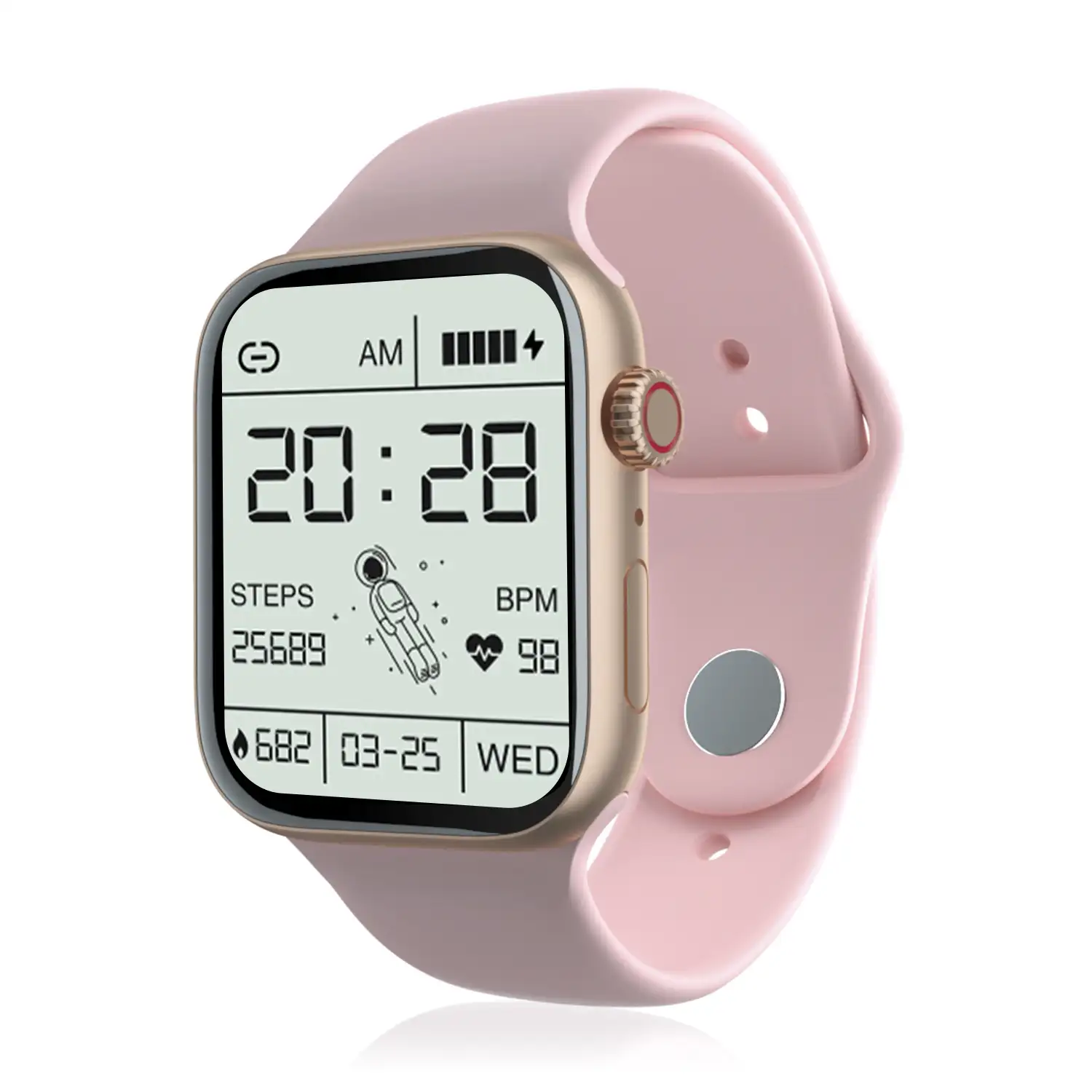 Smartwatch S12 Pro con monitor cardíaco, tensión y de O2 en sangre. 8 modos deportivos. Corona multifunción.