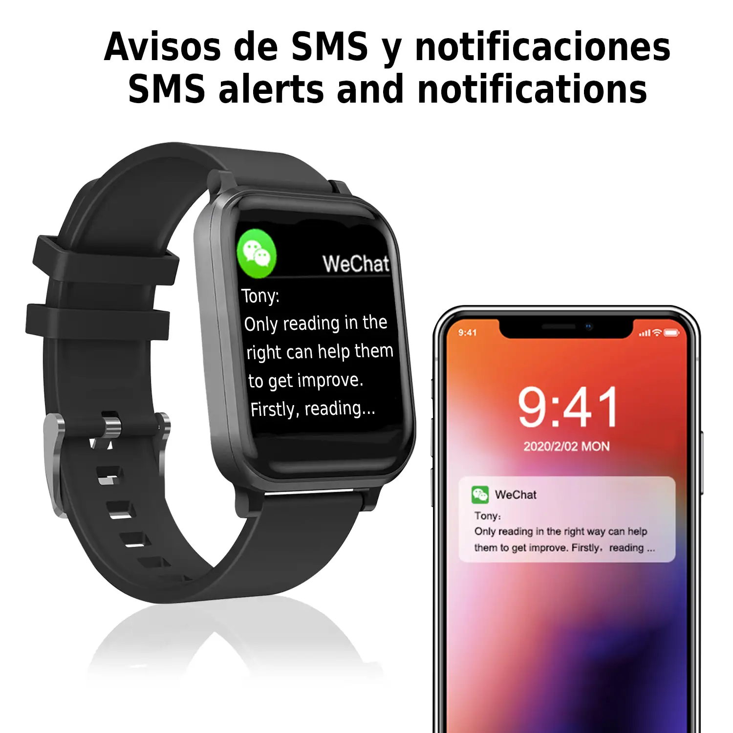 Smartwatch H10 con monitor cardíaco, tensión y de O2 en sangre. 8 modos deportivos.