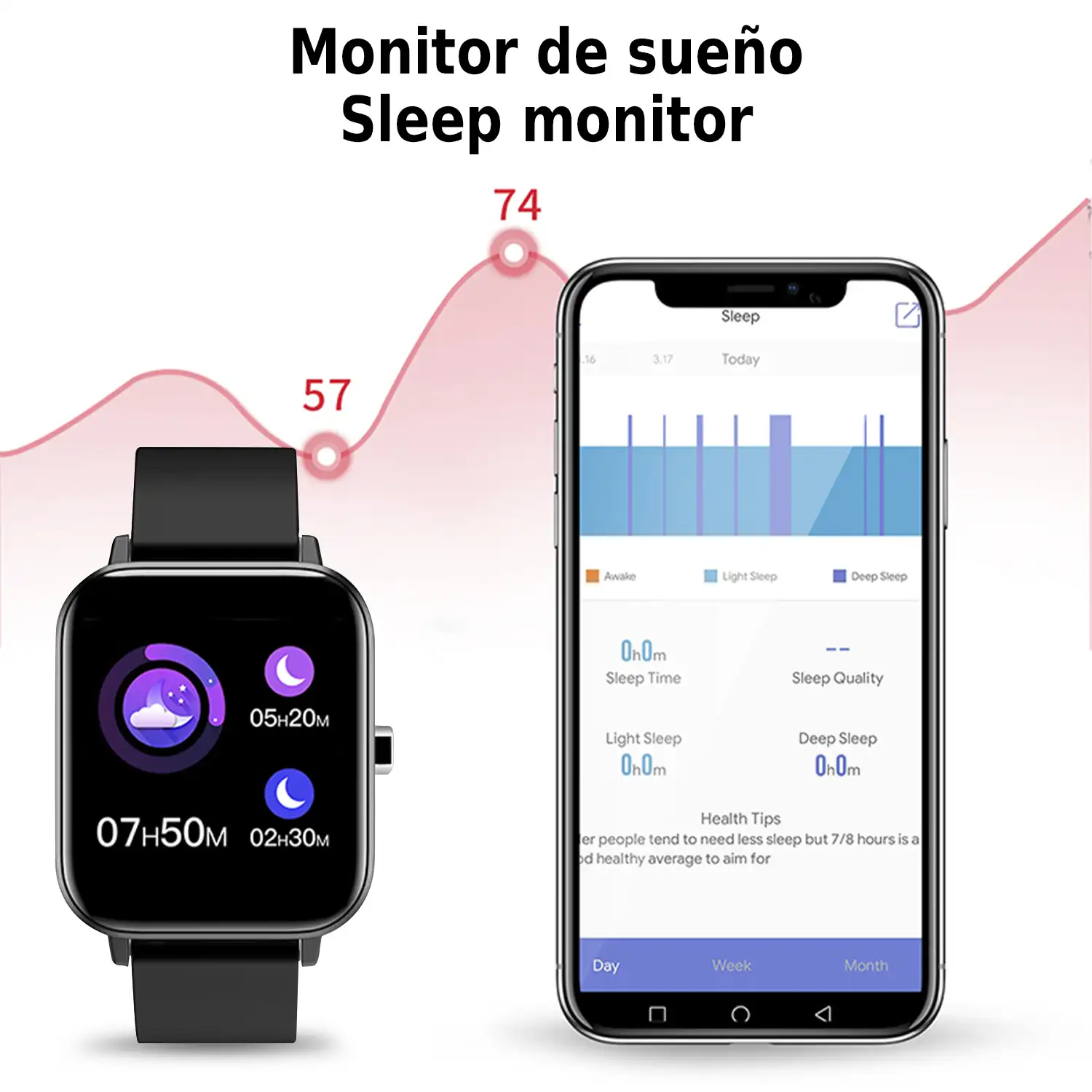 Smartwatch H10 con monitor cardíaco, tensión y de O2 en sangre. 8 modos deportivos.