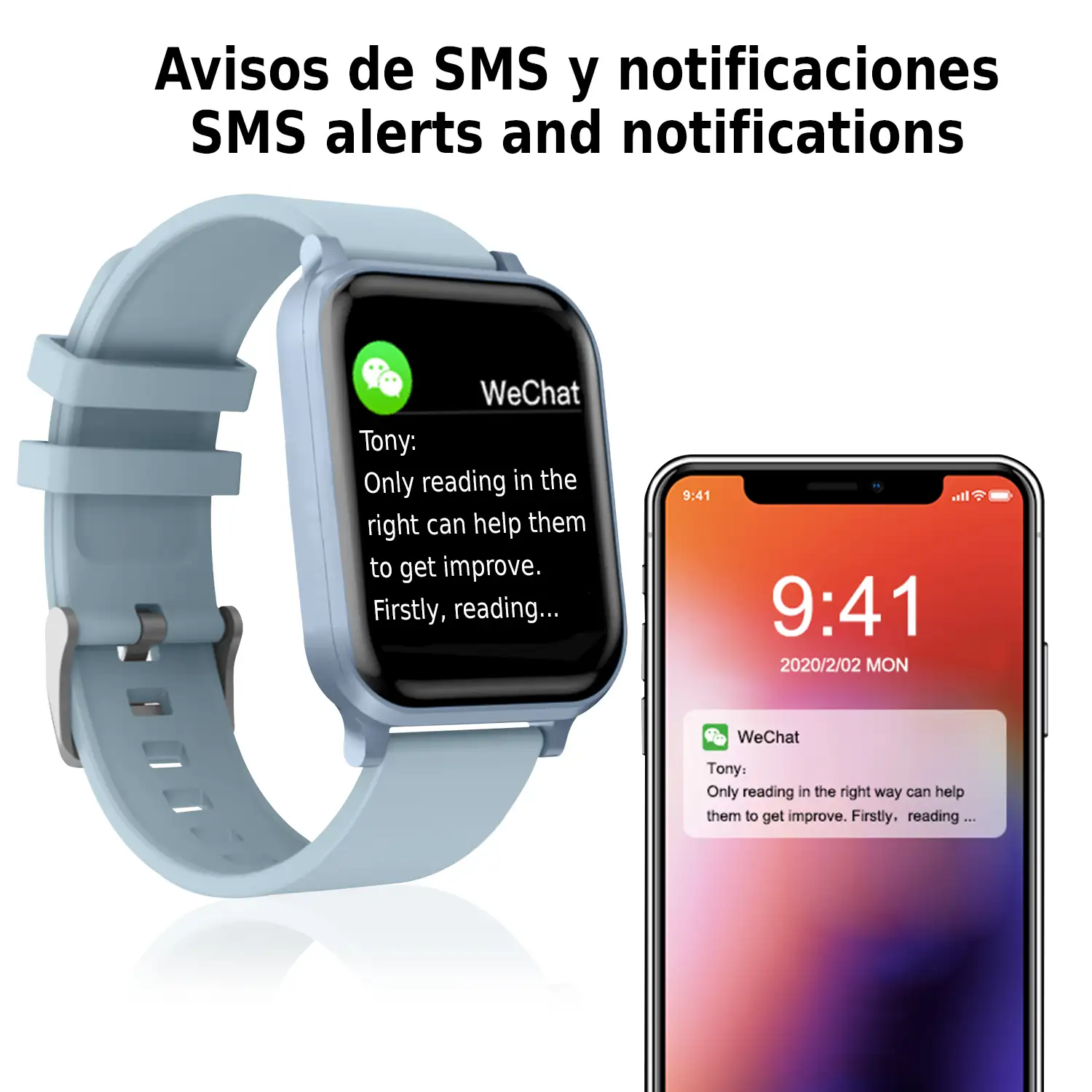 Smartwatch H10 con monitor cardíaco, tensión y de O2 en sangre. 8 modos deportivos.