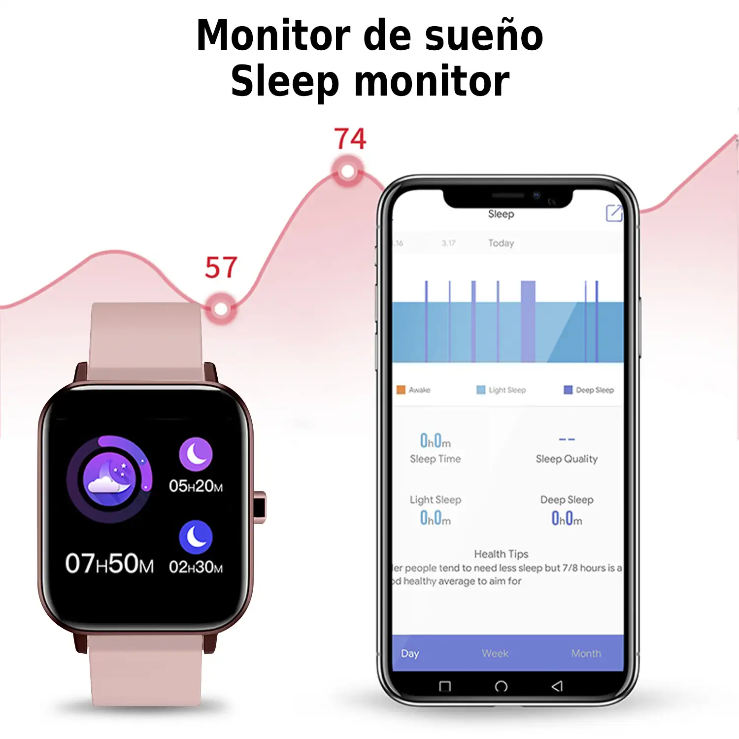 Smartwatch H10 con monitor cardíaco, tensión y de O2 en sangre. 8 modos deportivos.