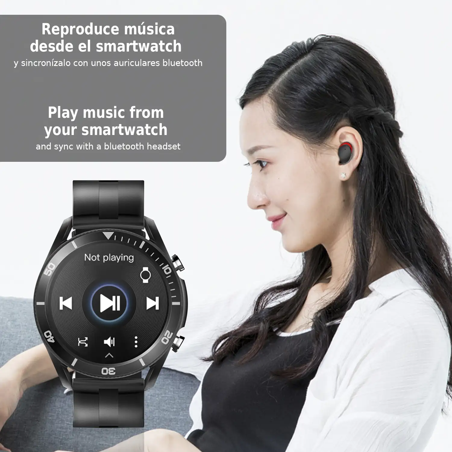 Smartwatch M25 especial música. Llamadas bluetooth, monitor cardíaco y de O2 en sangre. 6 modos deportivos.