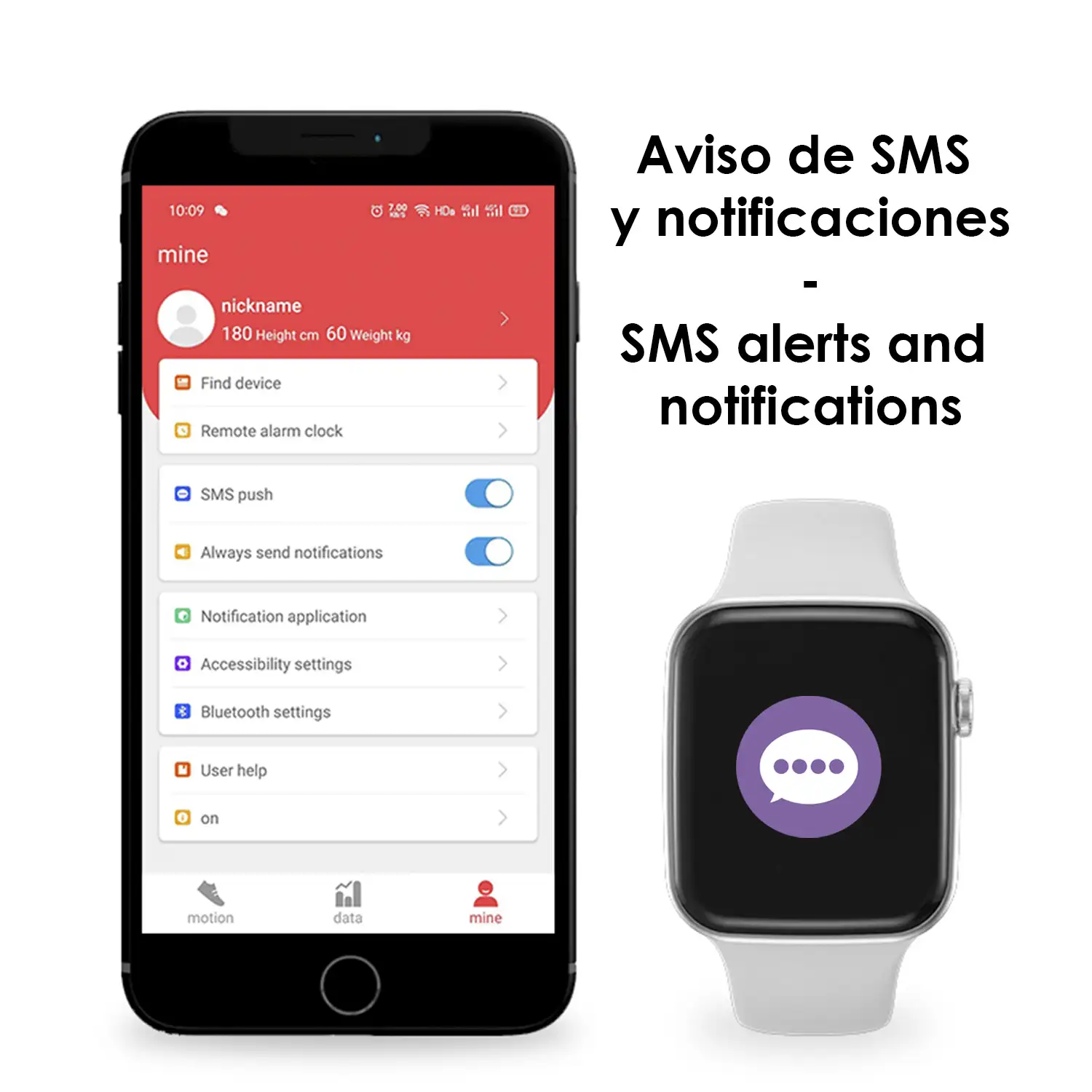 Smartwatch C500 Plus con lector de Micro SD y SIM. Notificaciones para Android.