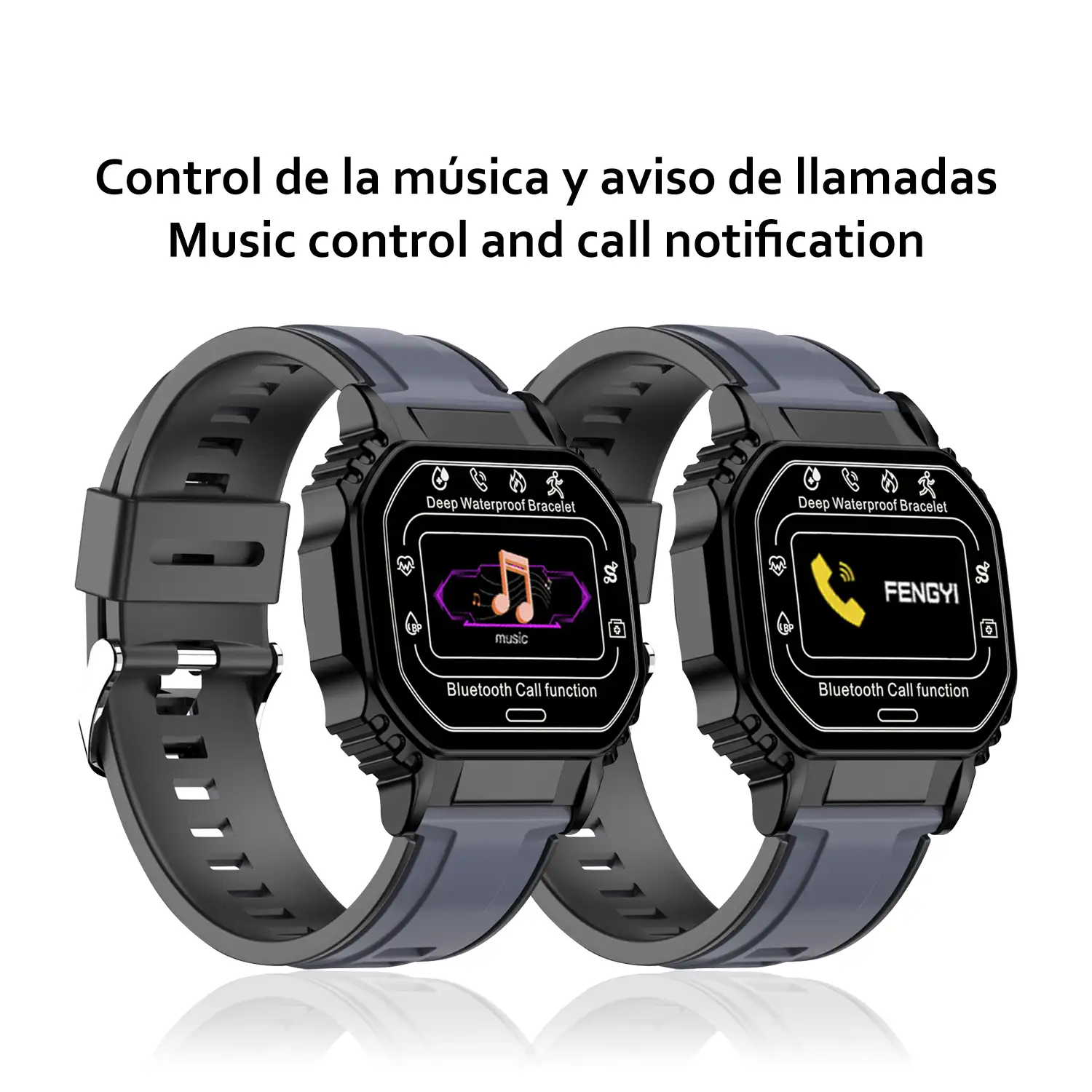 Smartwatch B2 sumergible con monitor cardíaco, O2 en sangre y tensión.