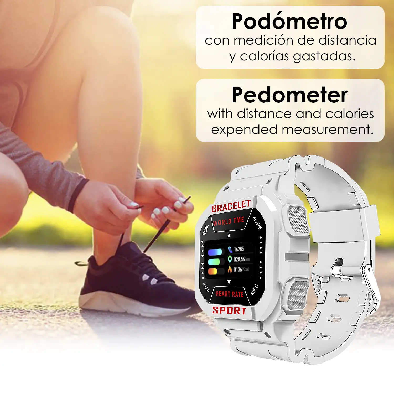 Brazalete inteligente i3 con monitor cardiaco y notificaciones. Monitor deportivo para ciclismo, running y volleyball.