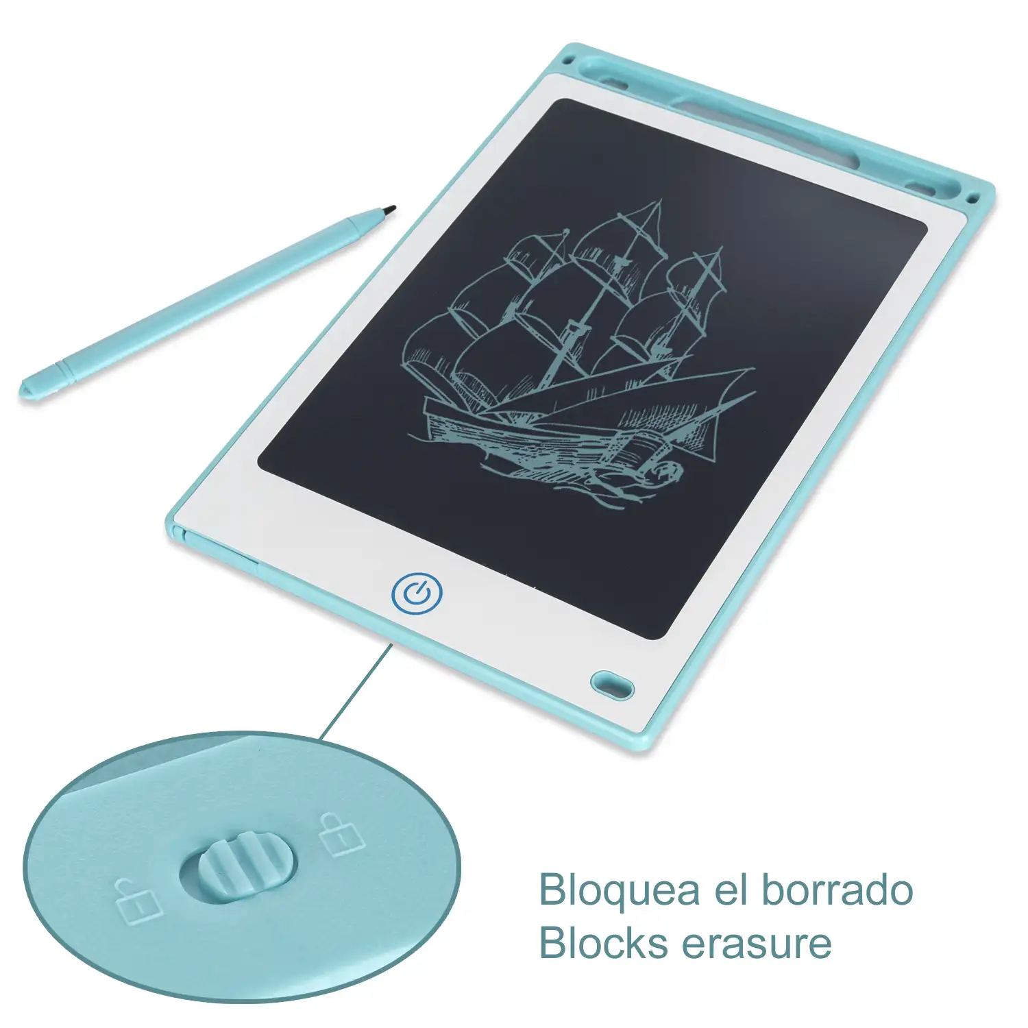 Tableta LCD portátil de dibujo y escritura de 8,5 pulgadas. Bloqueo de borrado.