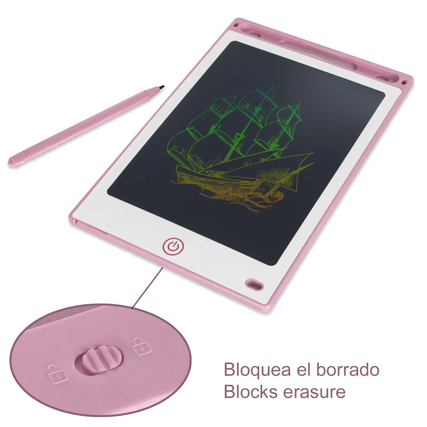 Tableta LCD portátil de dibujo y escritura de 8,5 pulgadas. Pantalla multicolor. Bloqueo de borrado.
