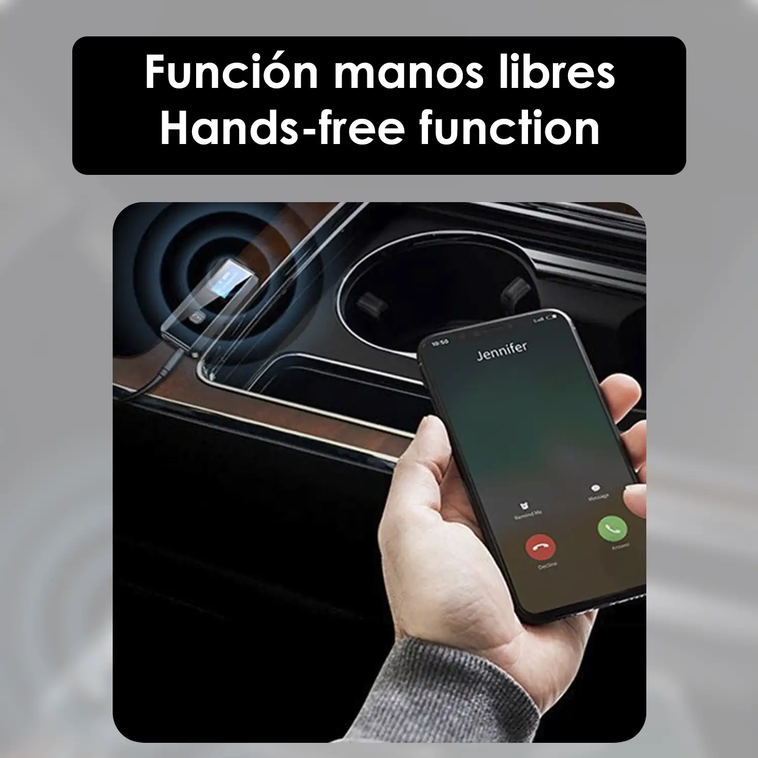 Emisor y receptor Bluetooth 5.0 C29 con función manos libres. Pantalla LCD. Conexión mediante minijack.