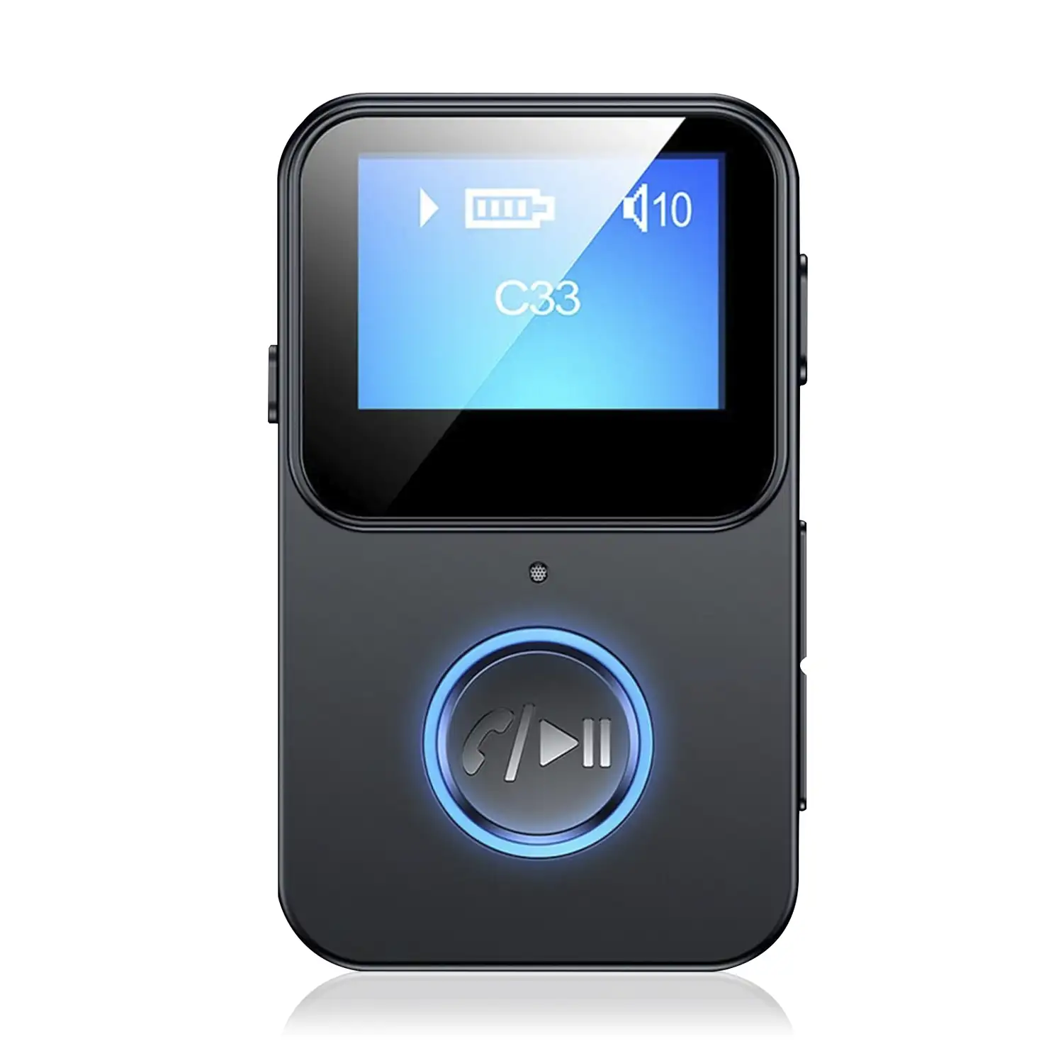 Receptor Bluetooth C33. Función manos libres, reproductor de audio por Micro SD y disparador de cámara remoto.