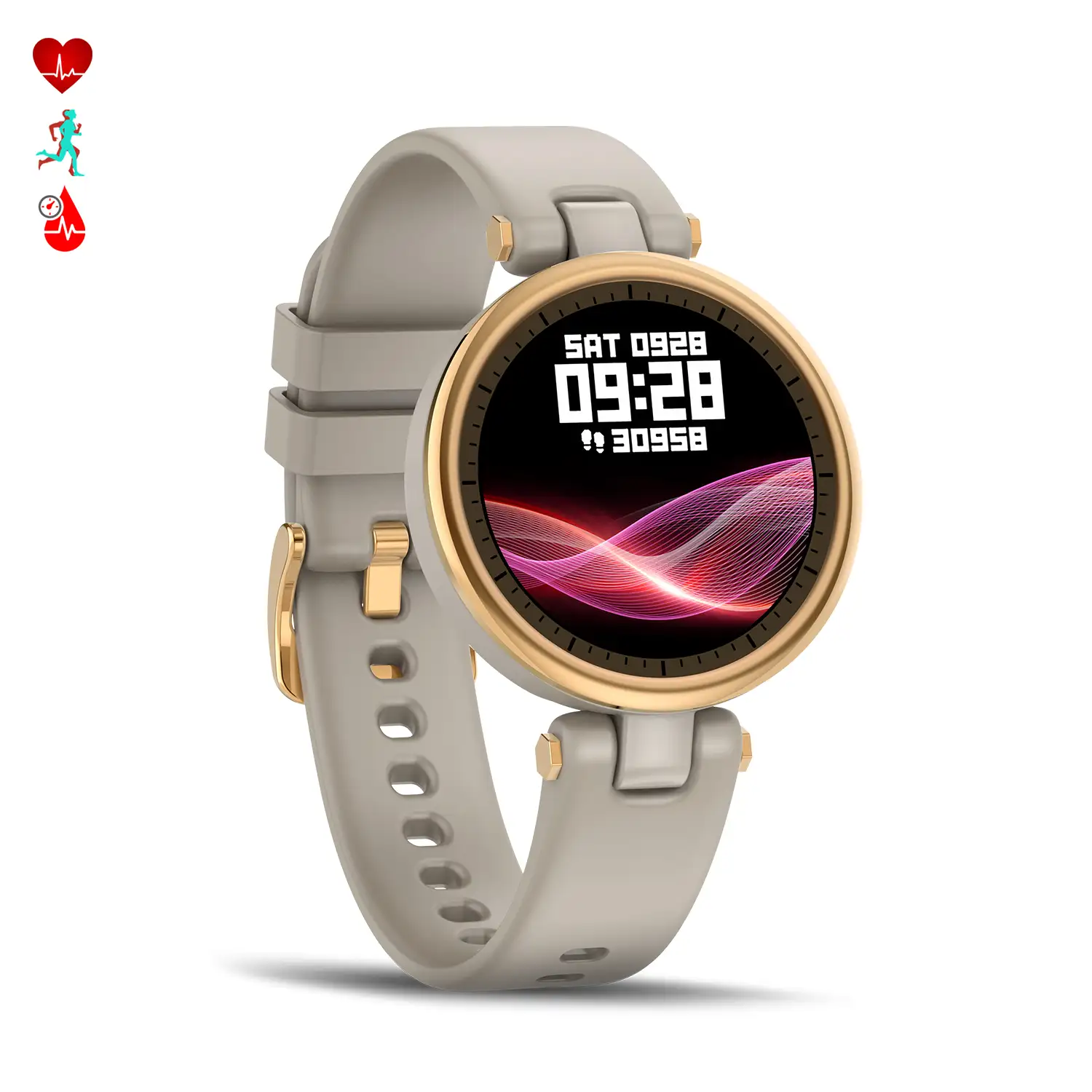 Smartwatch deportivo especial femenino QR01. 8 modos deportivos, monitor cardiaco y de tensión.