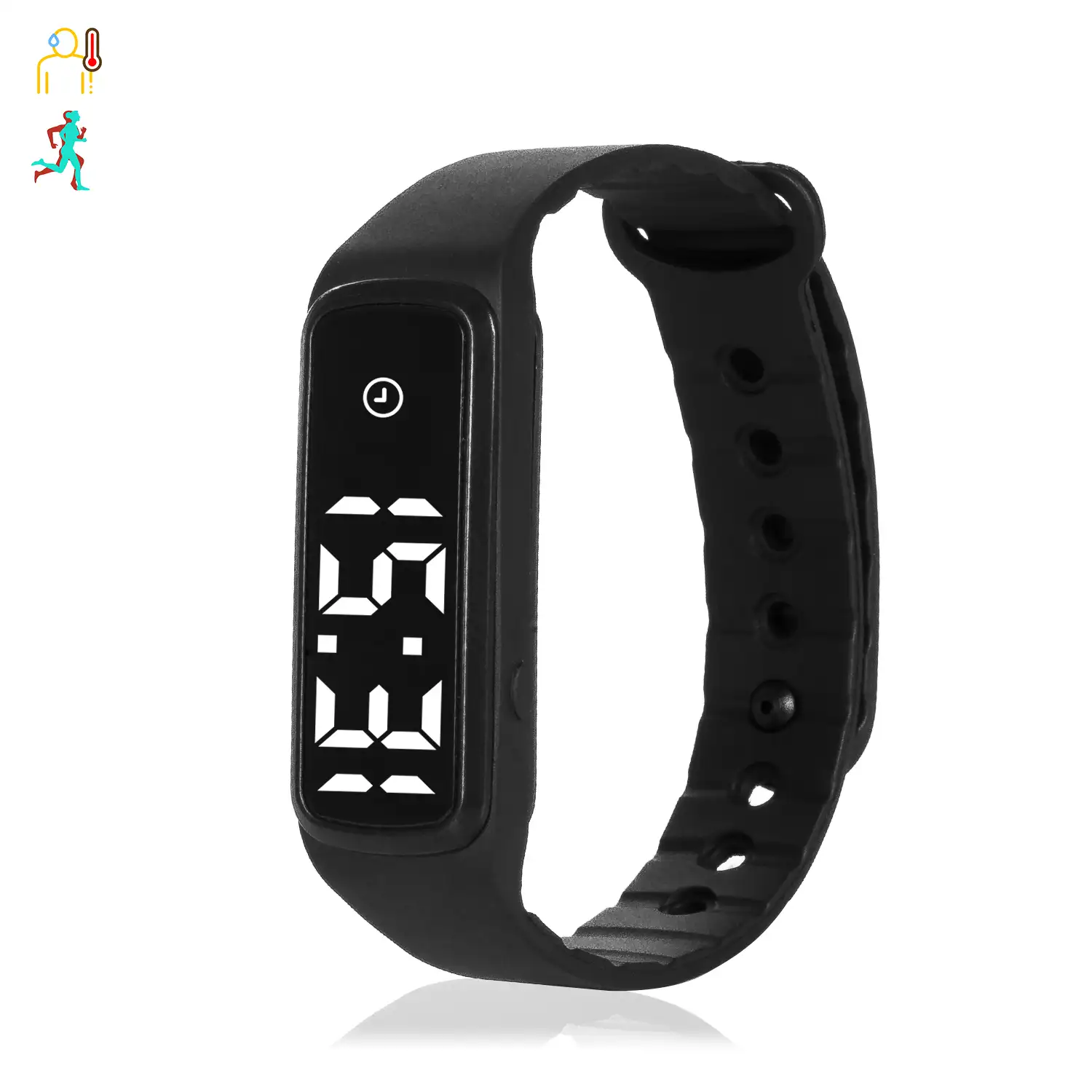 Brazalete inteligente CD5 con termómetro, podómetro y monitor de sueño.