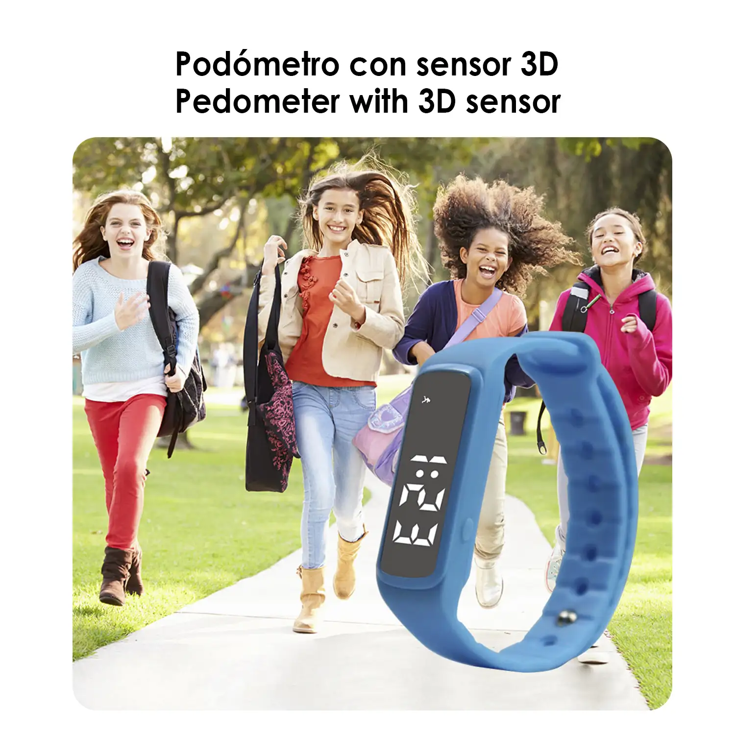 Brazalete inteligente CD5 con termómetro, podómetro y monitor de sueño.