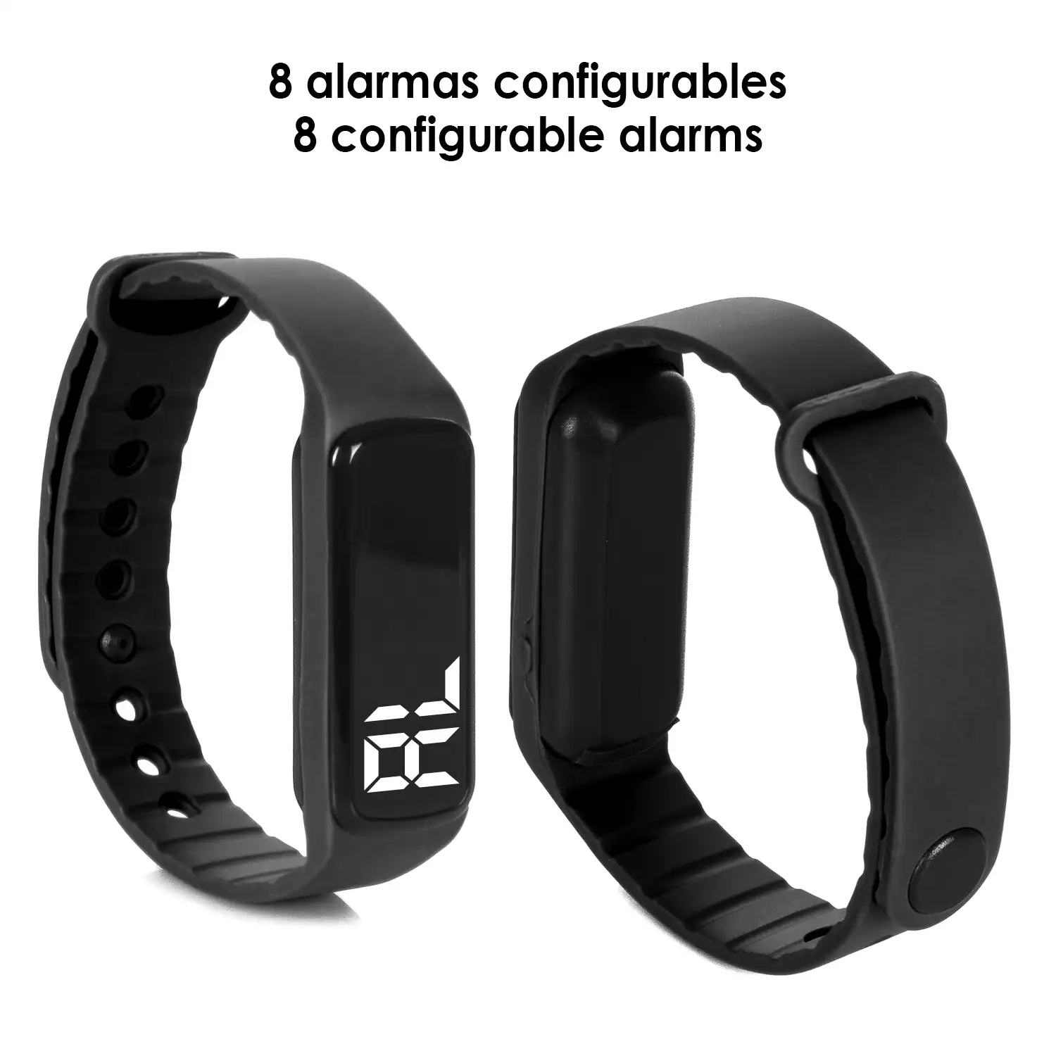 Brazalete inteligente CD5L con podómetro, alarma y cronómetro.