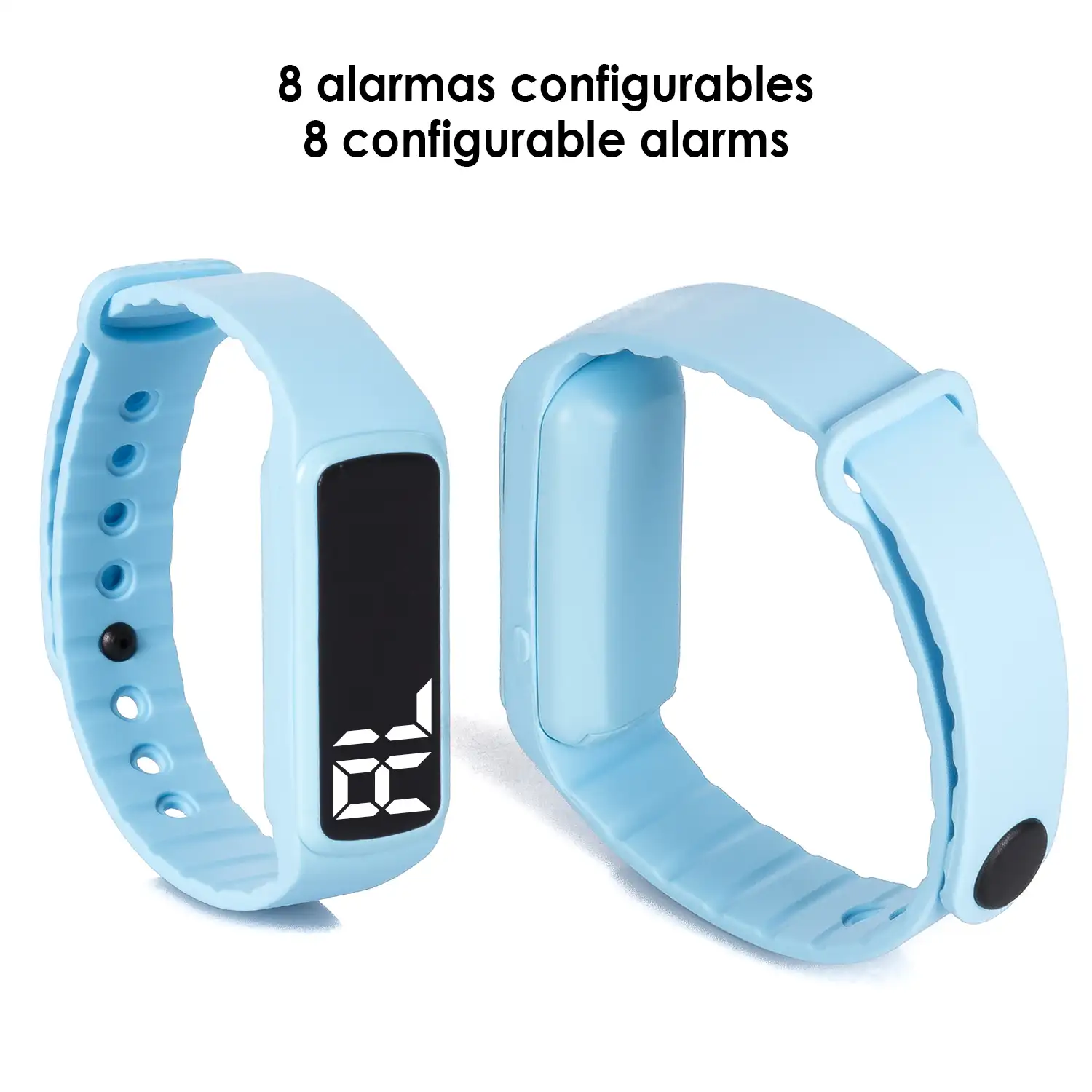 Brazalete inteligente CD5L con podómetro, alarma y cronómetro.