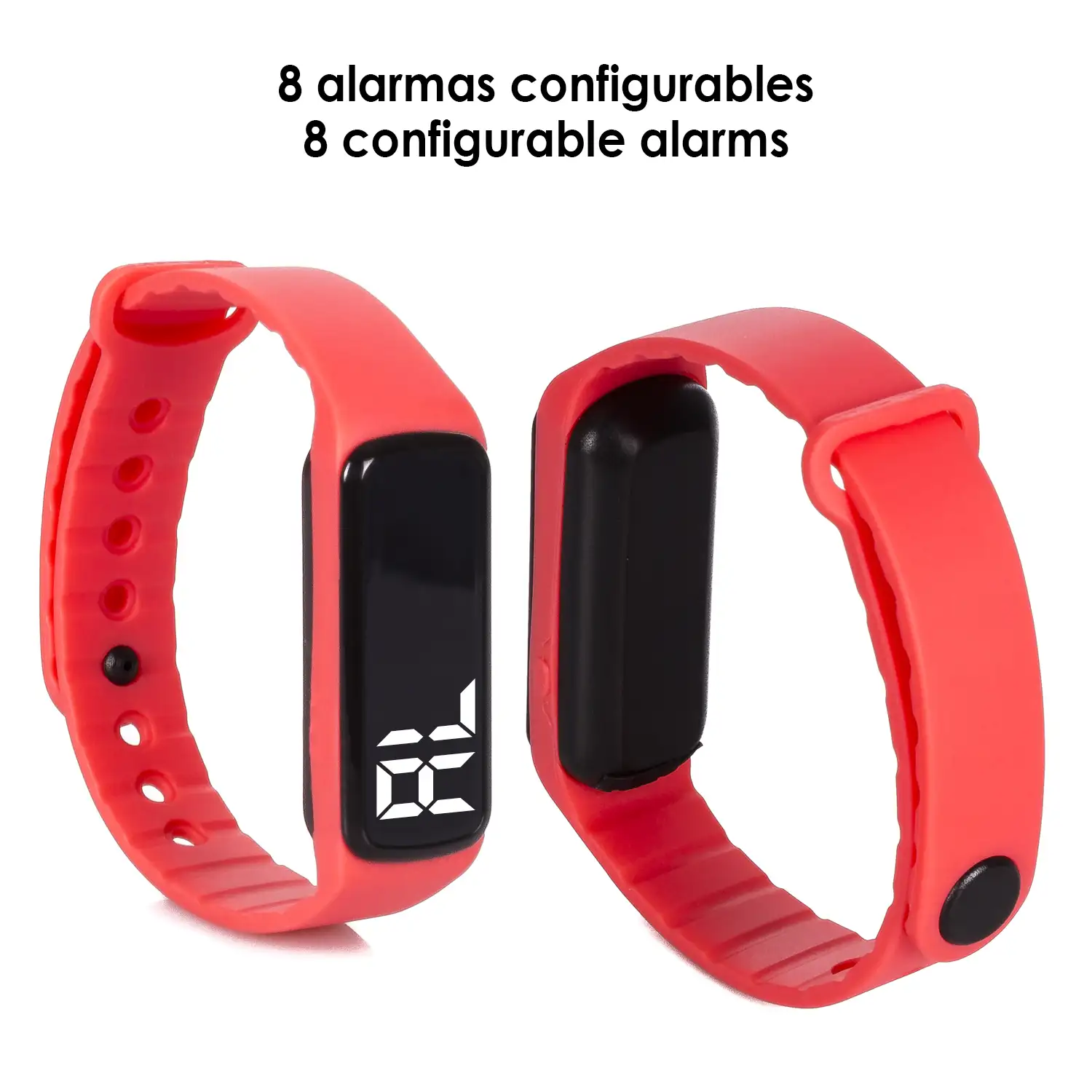 Brazalete inteligente CD5L con podómetro, alarma y cronómetro.