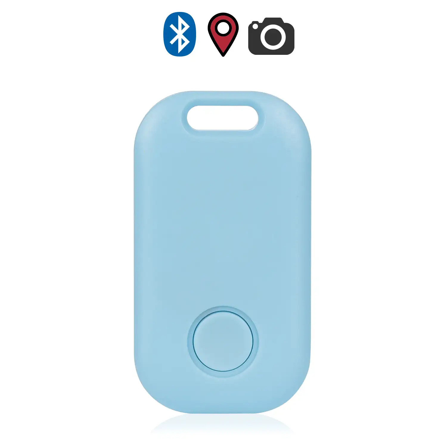 Llavero localizador rectangular Bluetooth 4.0 multifunción, con indicador GPS de última localización. Para mascotas, llaves, maletas, etc.