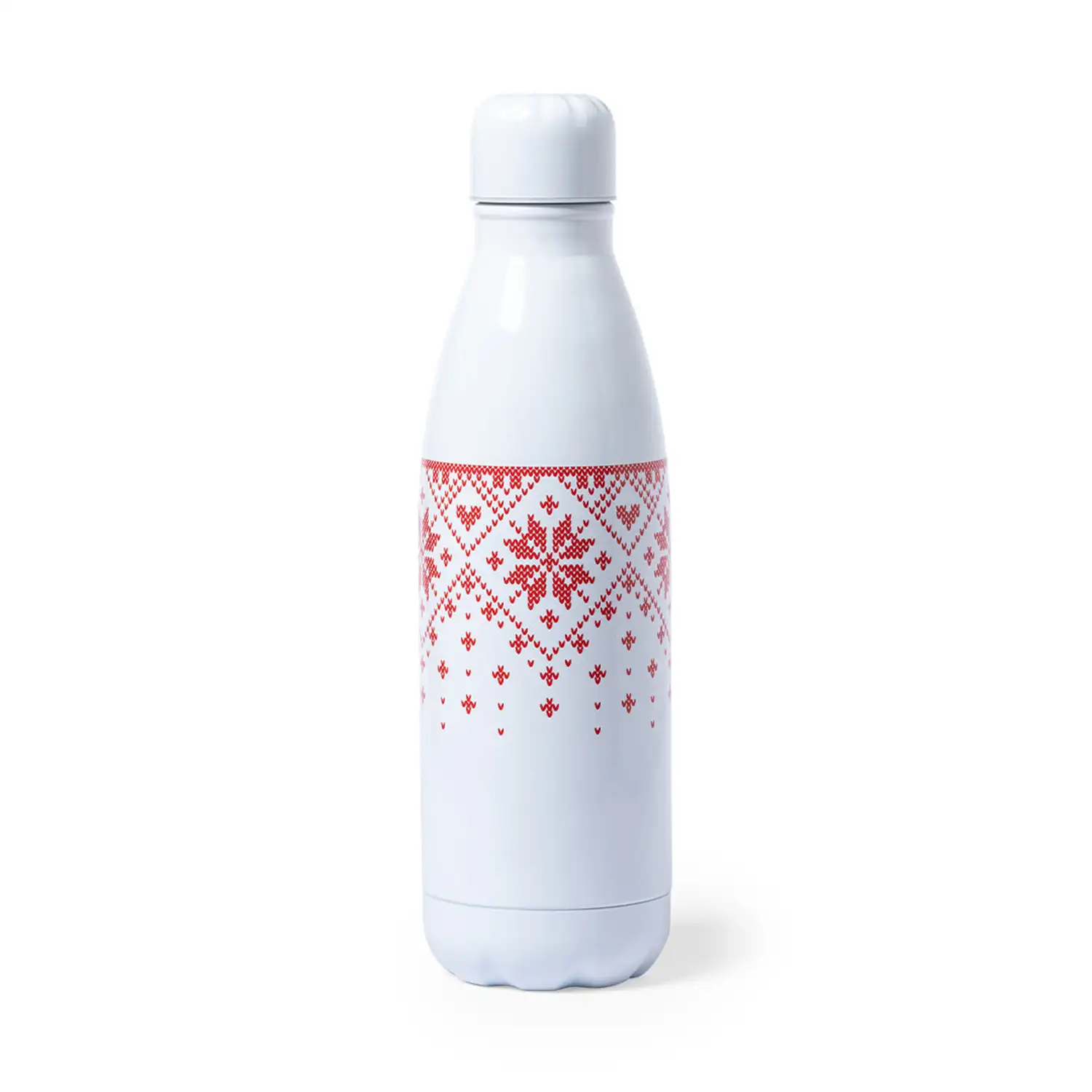 Bidón Yalok de aluminio, 790ml de capacidad. Diseño navideño. Tapón de rosca.