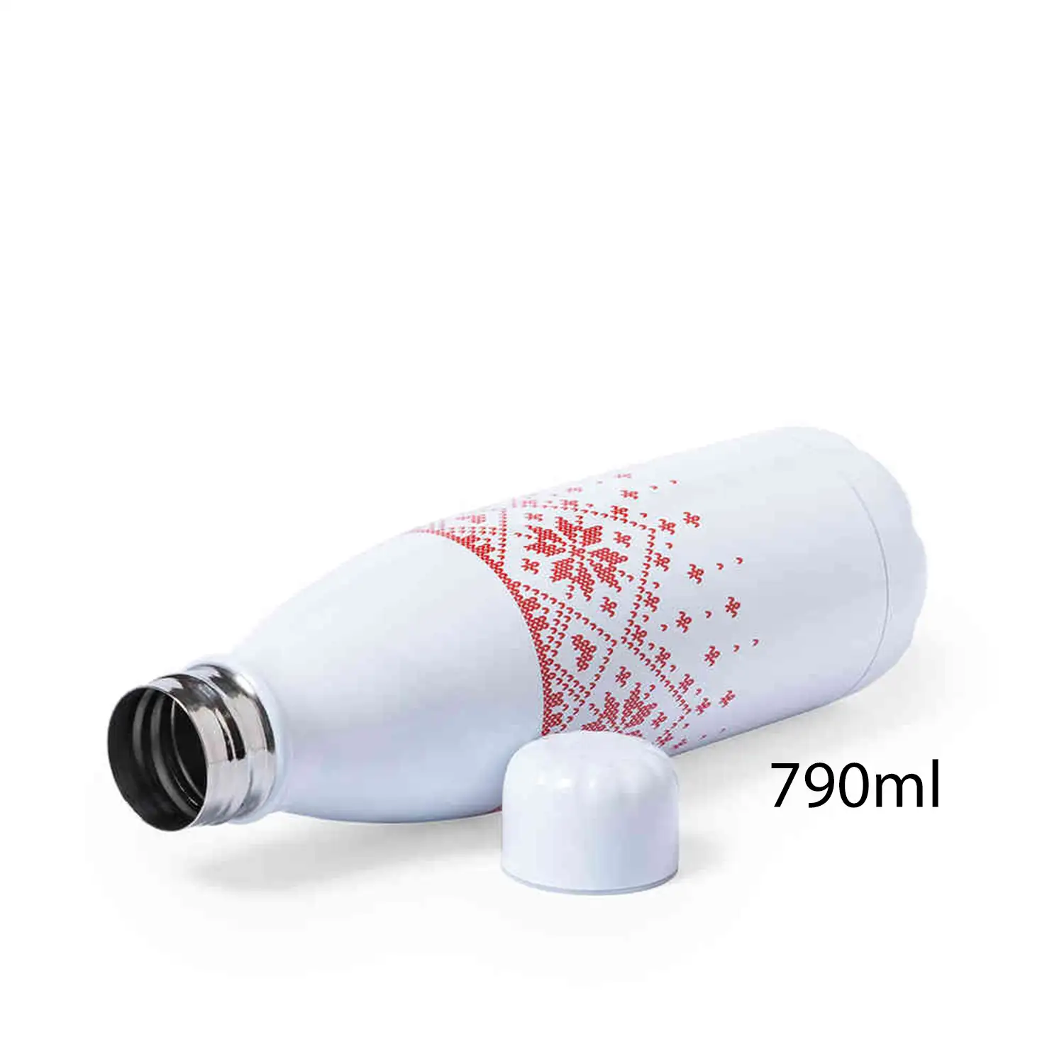 Bidón Yalok de aluminio, 790ml de capacidad. Diseño navideño. Tapón de rosca.