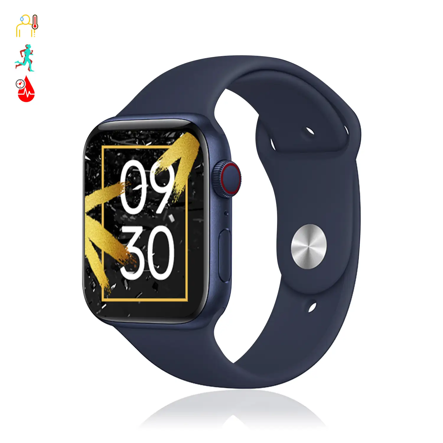 Smartwatch X8 Max con marcador y llamadas Bluetooth, termómetro corporal, monitor cardiaco y de tensión.