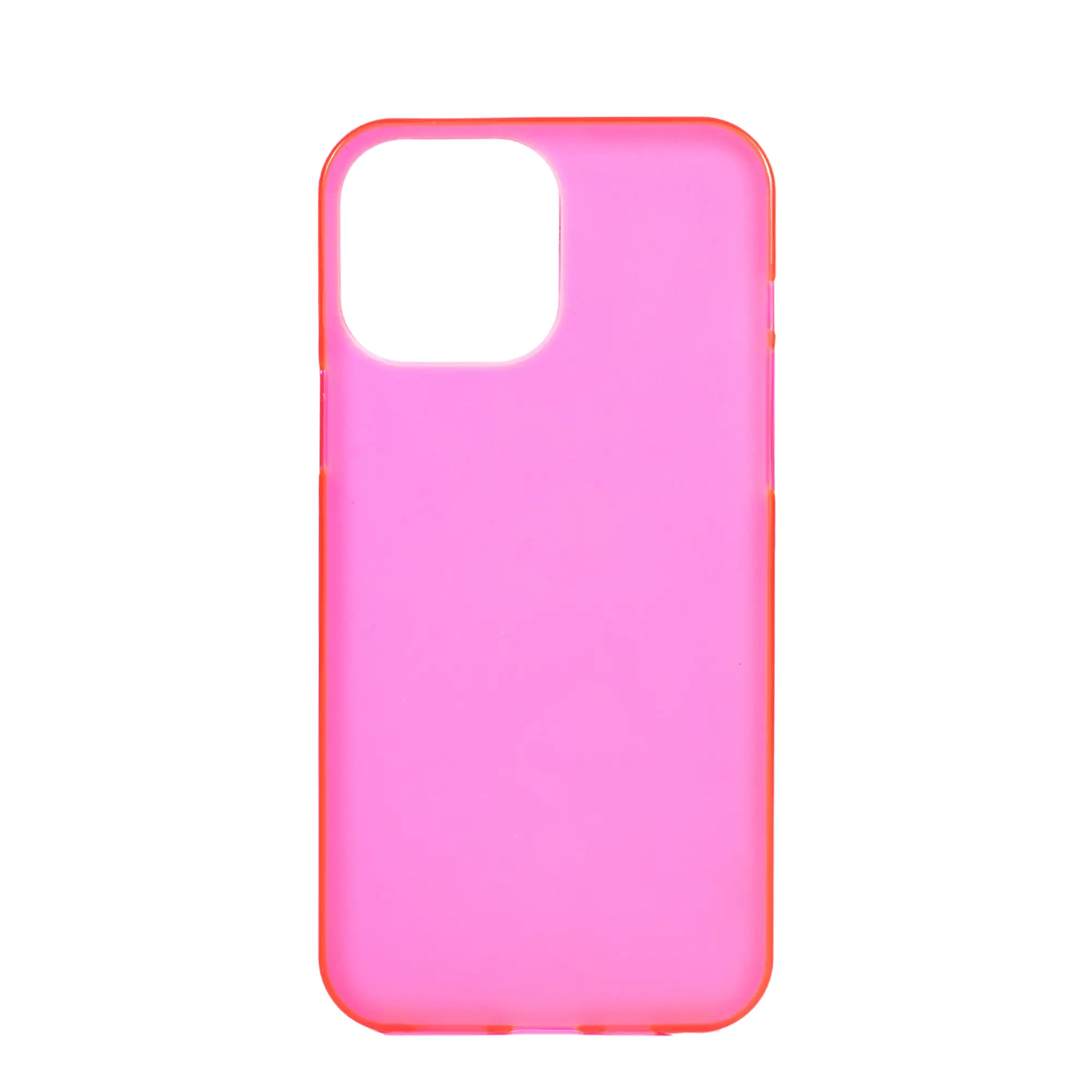 Carcasa de silicona para iPhone 13 Pro Max. Acabado semi transparente mate con bordes brillo.