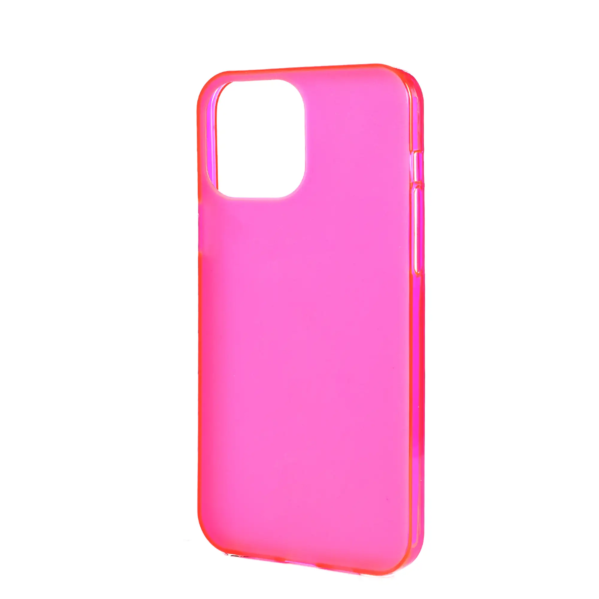 Carcasa de silicona para iPhone 13 Pro Max. Acabado semi transparente mate con bordes brillo.