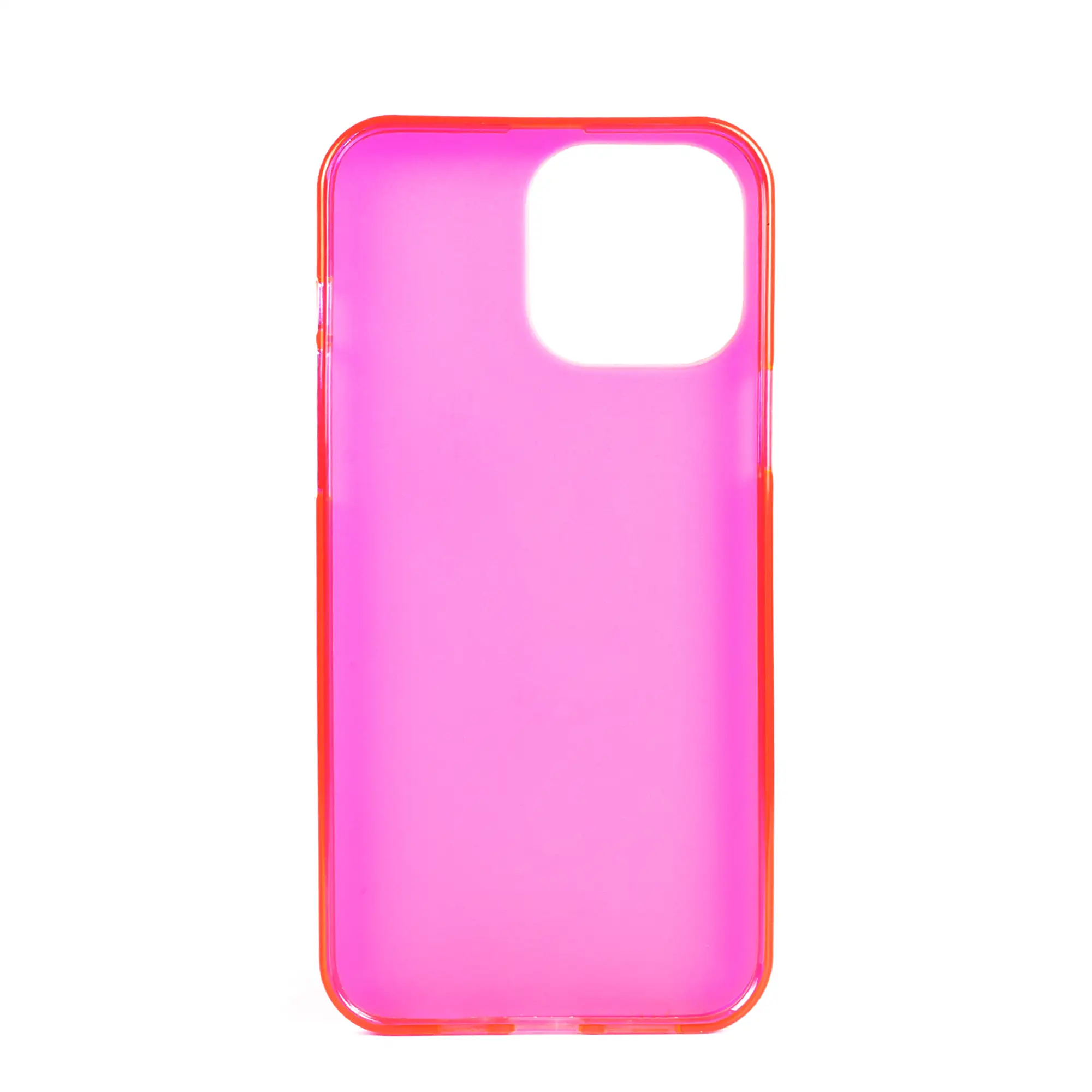 Carcasa de silicona para iPhone 13 Pro Max. Acabado semi transparente mate con bordes brillo.