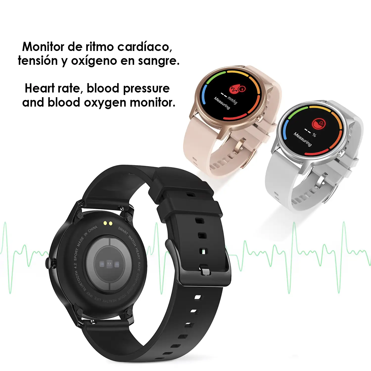 Smartwatch DT56 con monitor de tensión y oxígeno en sangre. Varios modos deportivos. Notificaciones para iOS y Android.