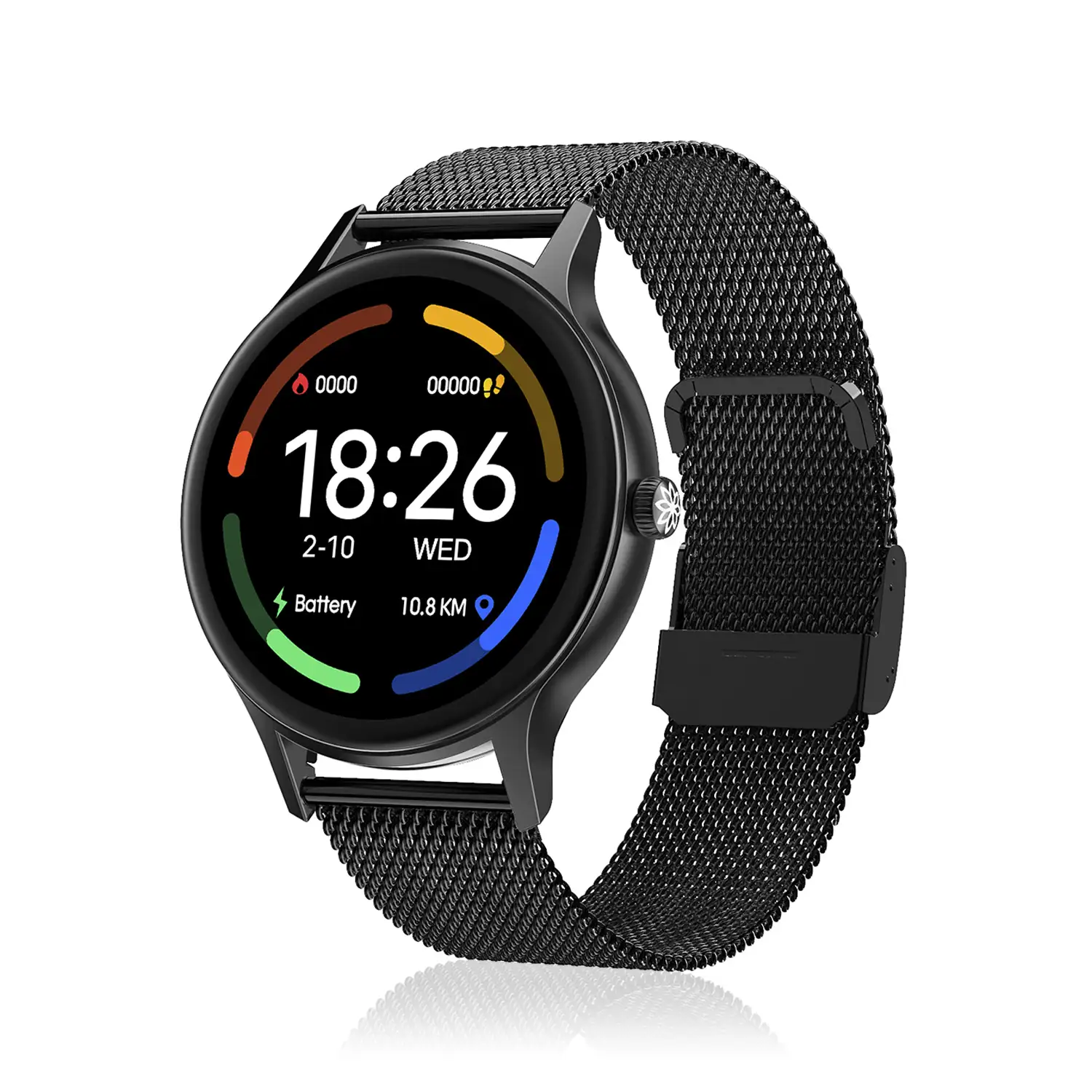 Smartwatch DT66 con pulsera de acero. Monitor de tensión y oxígeno en sangre. Varios modos deportivos. Notificaciones para iOS y Android.