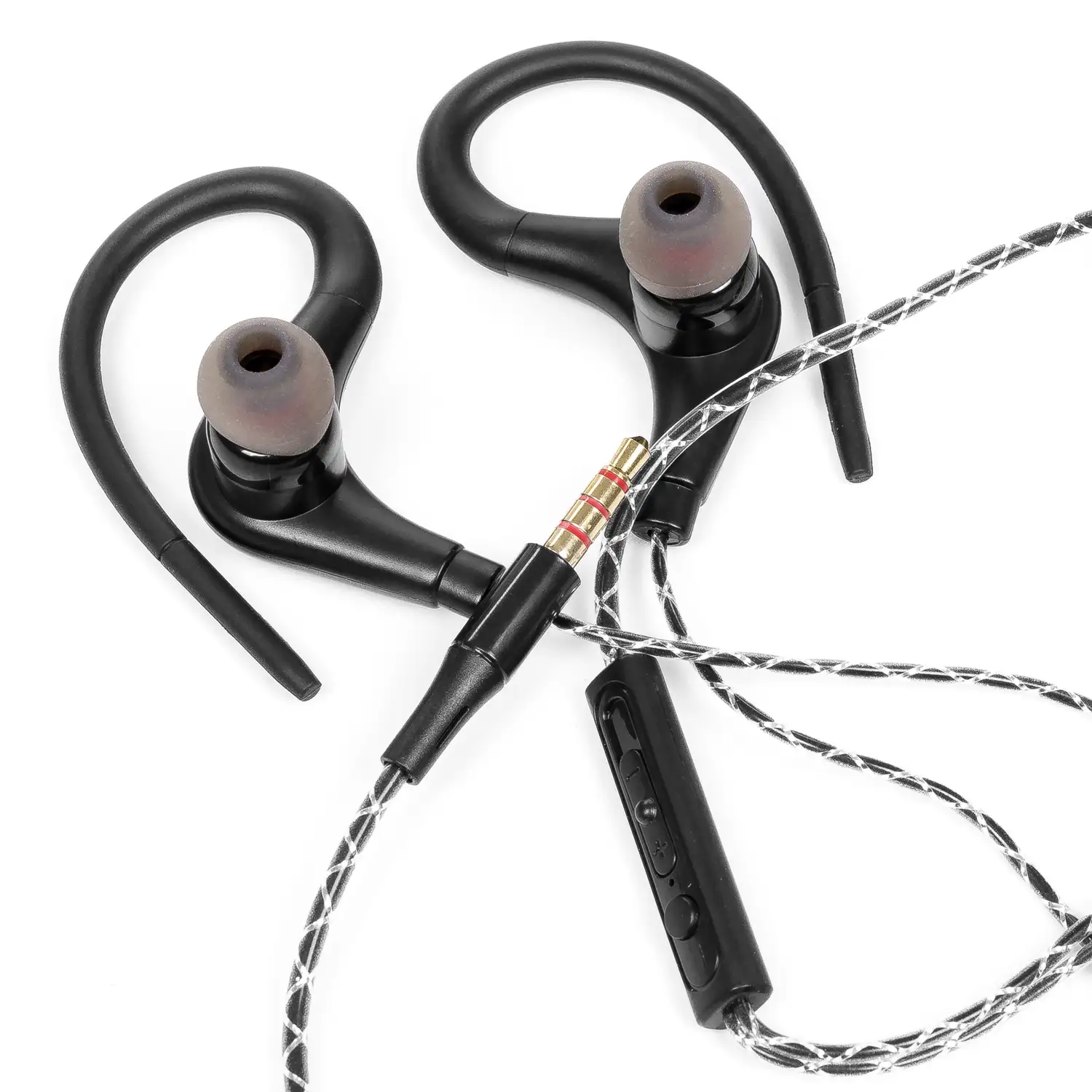 Auriculares deportivos con cable minijack. Micrófono, mando de