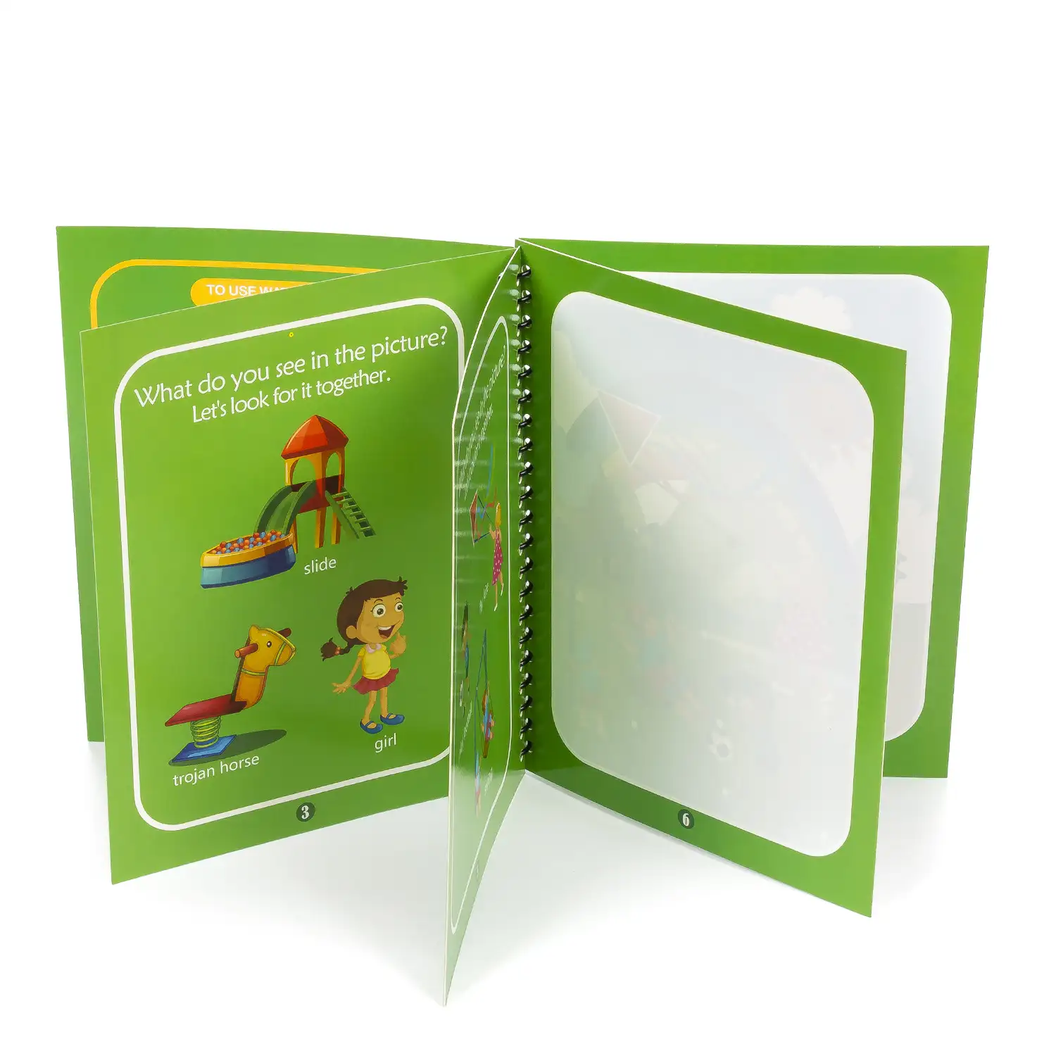 Libro para colorear al agua diseño parque de atracciones. Pintura mágica para niños, reutilizable. Dibuja y pinta sin manchar. Incluye rotulador de agua.