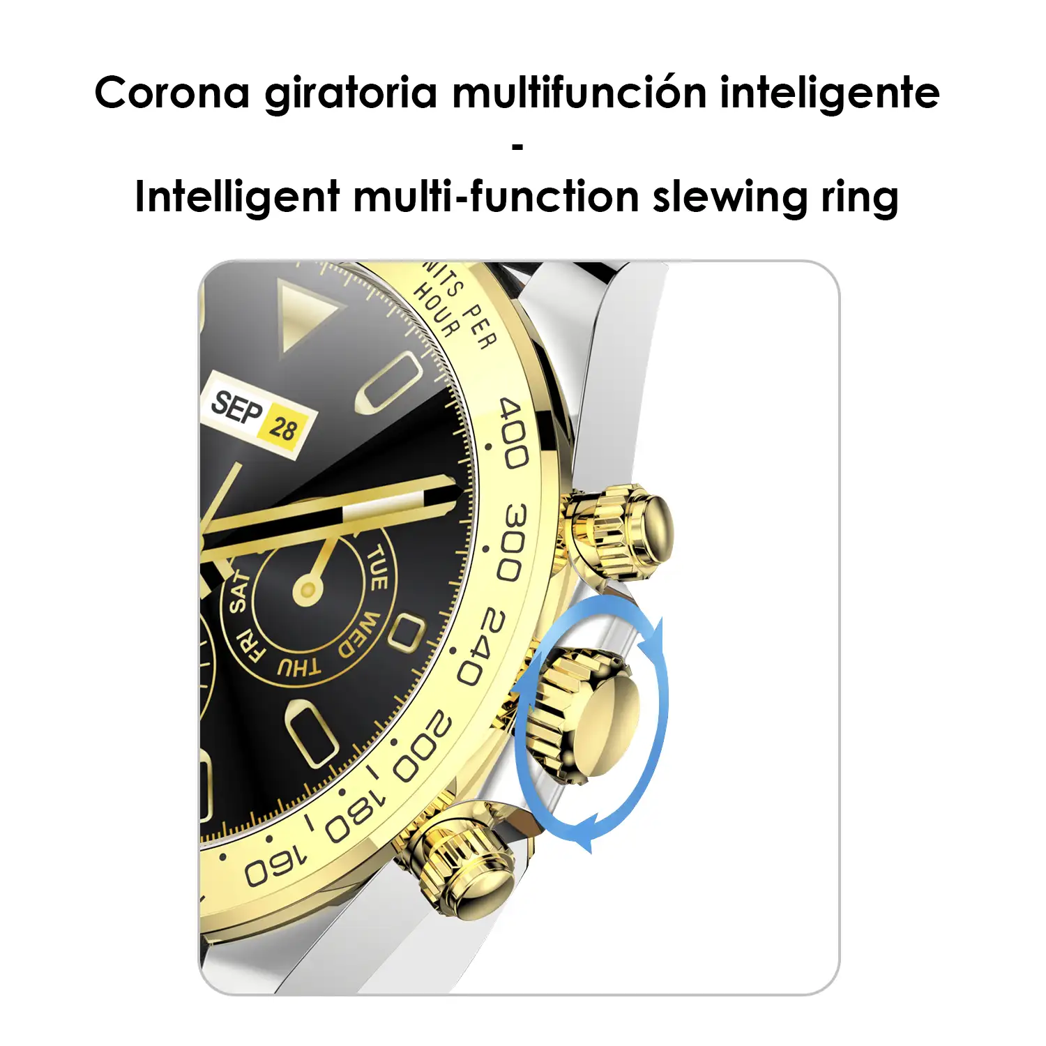 Smartwatch AW13 con corona inteligente multifunción. Sumergible, 8 modos deportivos. Monitor cardíaco.