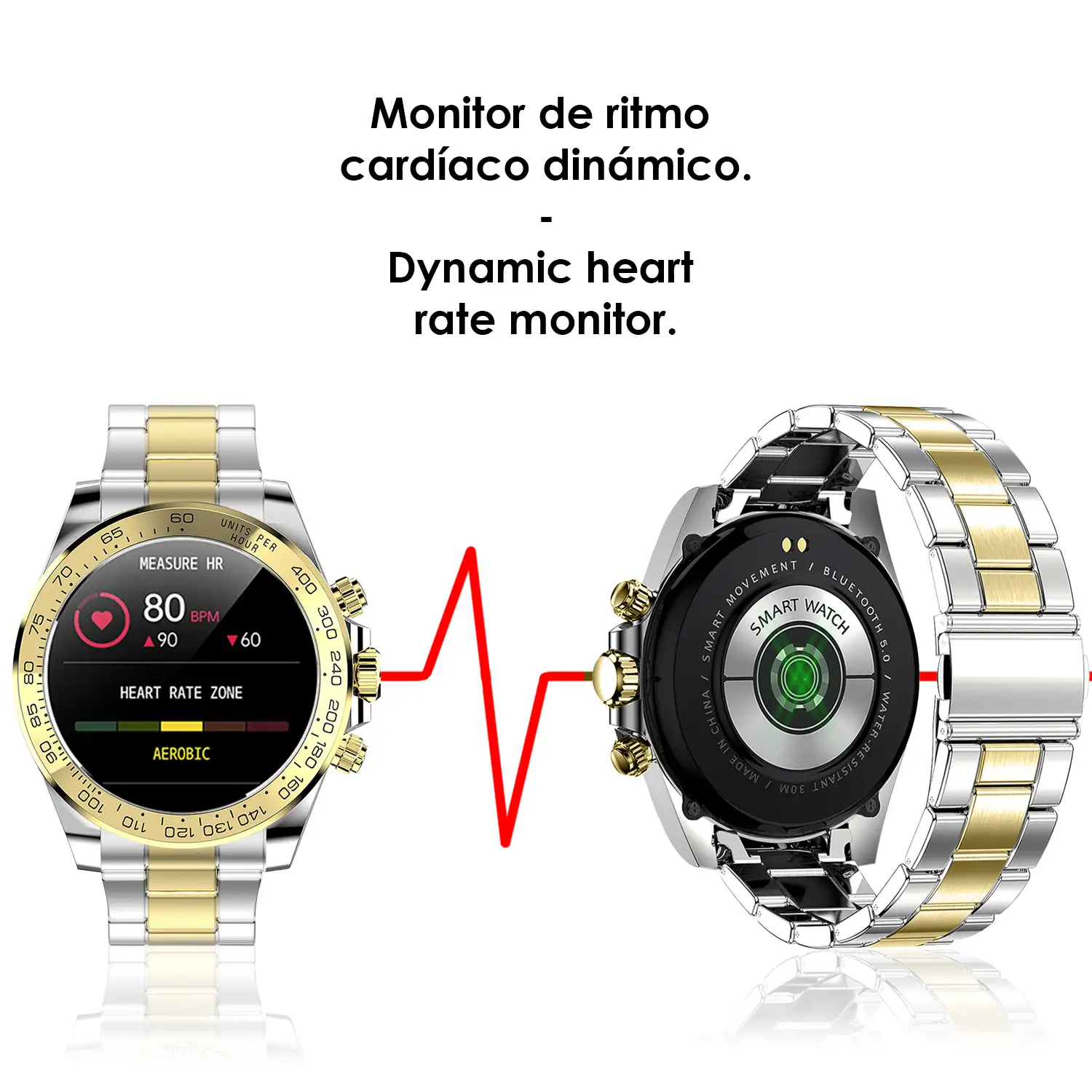 Smartwatch AW13 con corona inteligente multifunción. Sumergible, 8 modos deportivos. Monitor cardíaco.