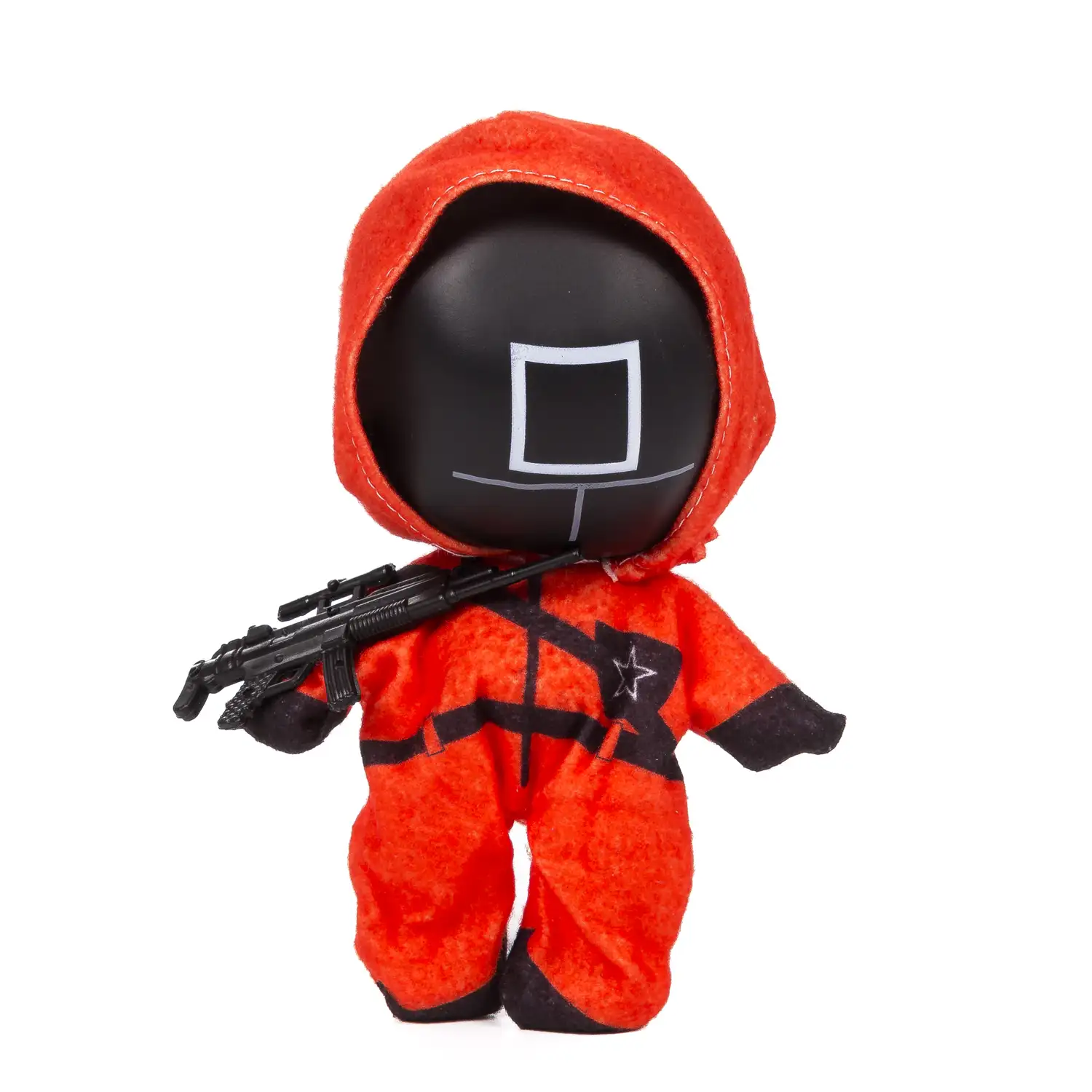 Peluche felpa premium en caja expositor 15,5 cms. Vigilante cuadrado.